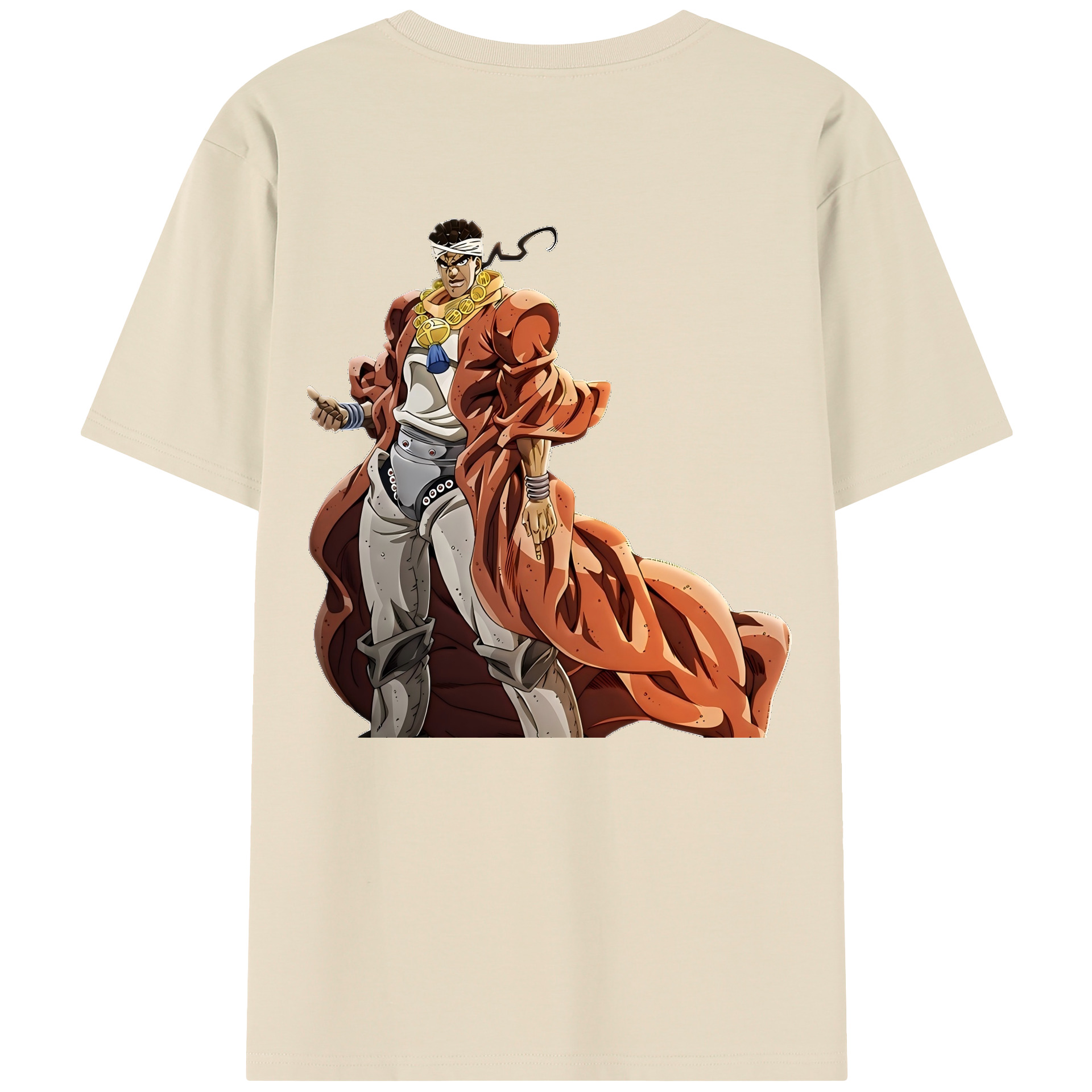 （画像用） ジョジョの奇妙な冒険 ムハンマド?アブドゥル JoJo's Bizarre Adventure Muhammad Avdol 綿100％半袖Tシャツ（背面プリント）
