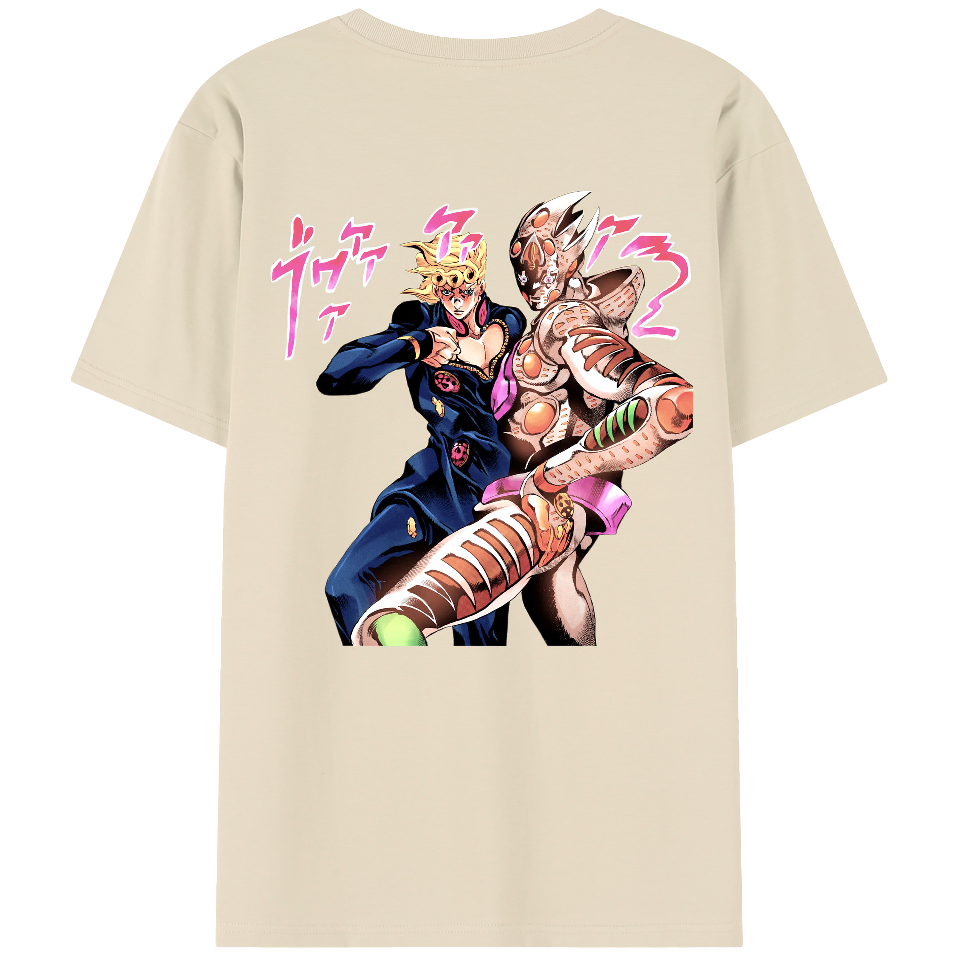（画像用） ジョジョの奇妙な冒険 ジョルノ?ジョバァーナ JoJo's Bizarre Adventure Giorno Giovanna 綿100％半袖Tシャツ（背面プリント）