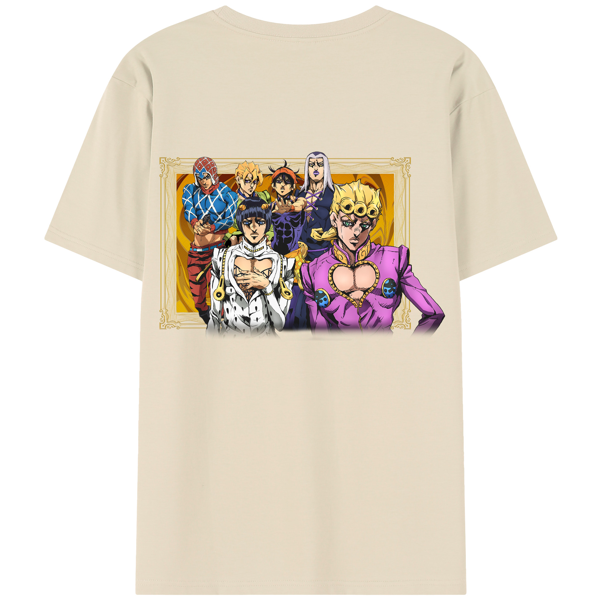 （画像用） ジョジョの奇妙な冒険 ジョルノ?ジョバァーナ JoJo's Bizarre Adventure Giorno Giovanna 綿100％半袖Tシャツ（背面プリント）