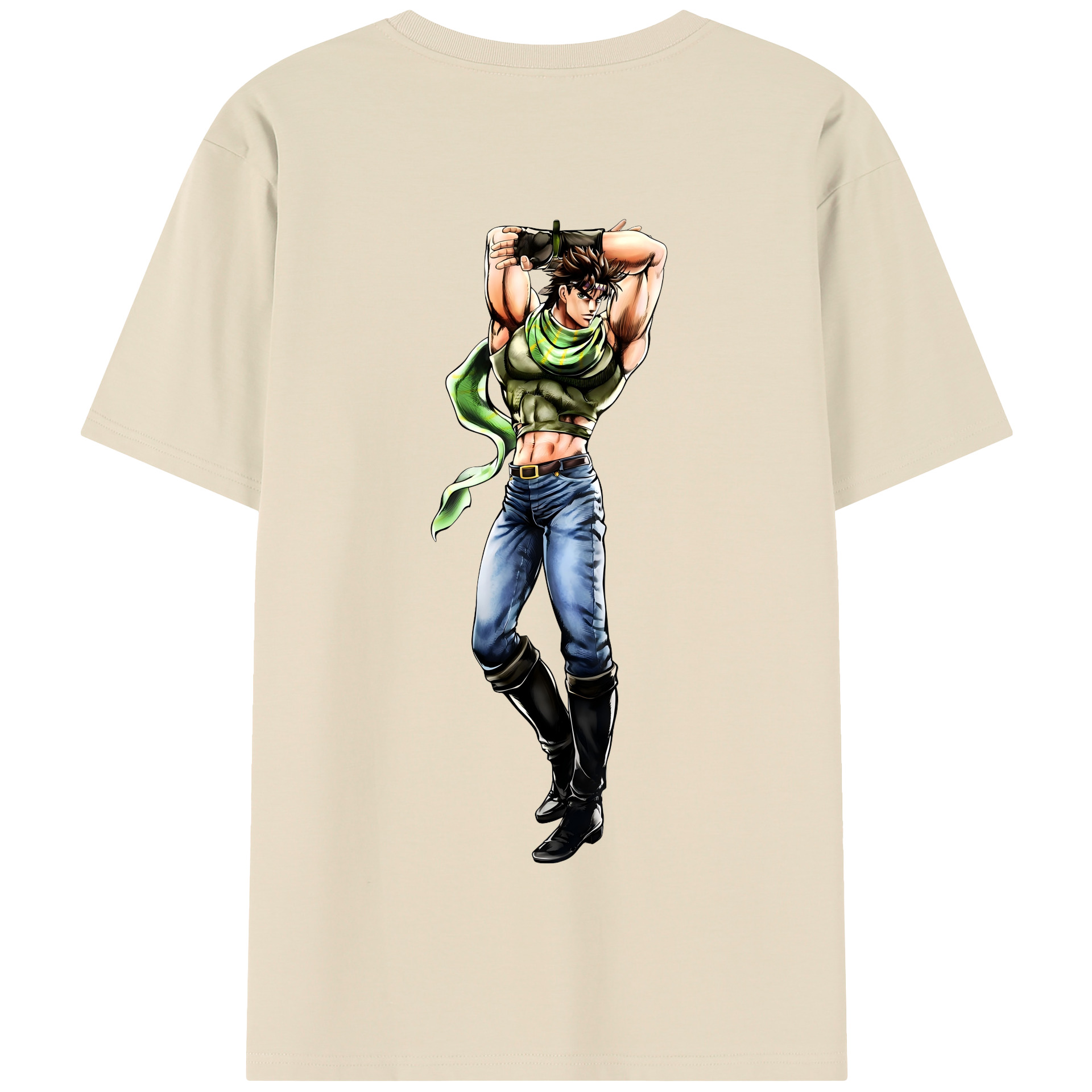 （画像用） ジョジョの奇妙な冒険 ジョセフ?ジョースター JoJo's Bizarre Adventure Joseph Joestar 綿100％半袖Tシャツ（背面プリント）