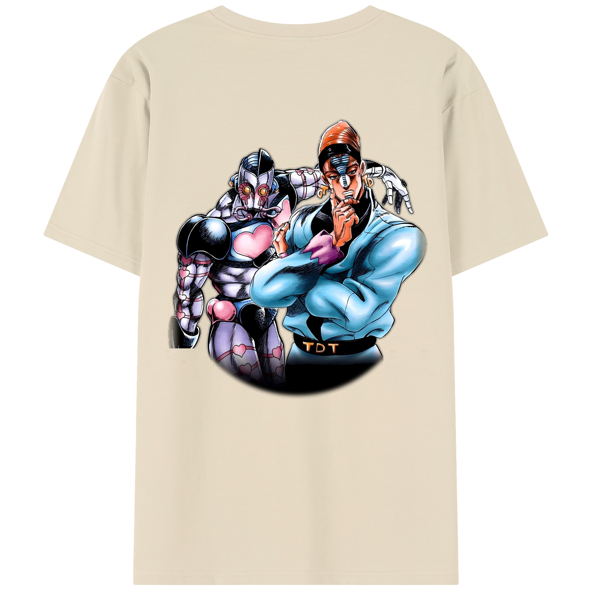 （画像用） ジョジョの奇妙な冒険 ひがしかた じょうすけ JoJo's Bizarre Adventure Higashikata Josuke 綿100％半袖Tシャツ（背面プリント）