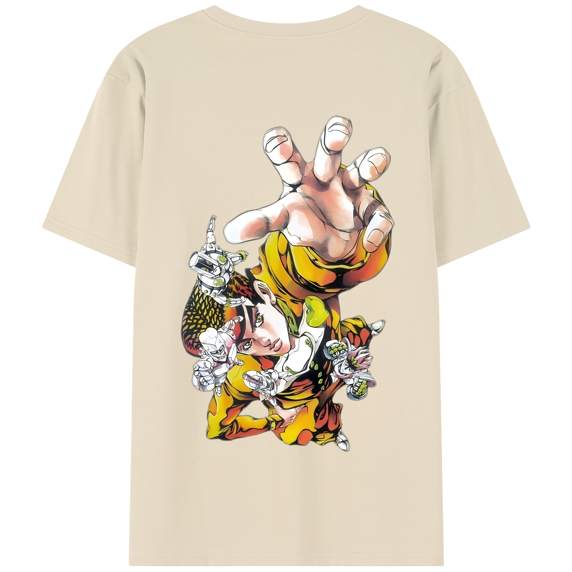 （画像用） ジョジョの奇妙な冒険 ひがしかた じょうすけ JoJo's Bizarre Adventure Higashikata Josuke 綿100％半袖Tシャツ（背面プリント）