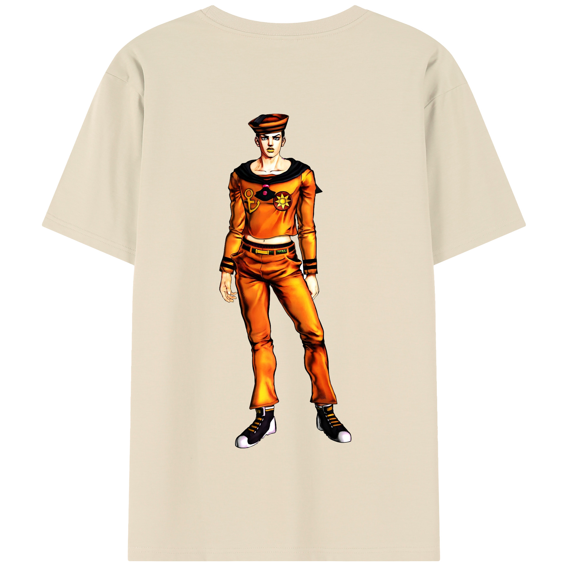（画像用） ジョジョの奇妙な冒険 東方定助 JoJo's Bizarre Adventure Higashikata Josuke 綿100％半袖Tシャツ（背面プリント）