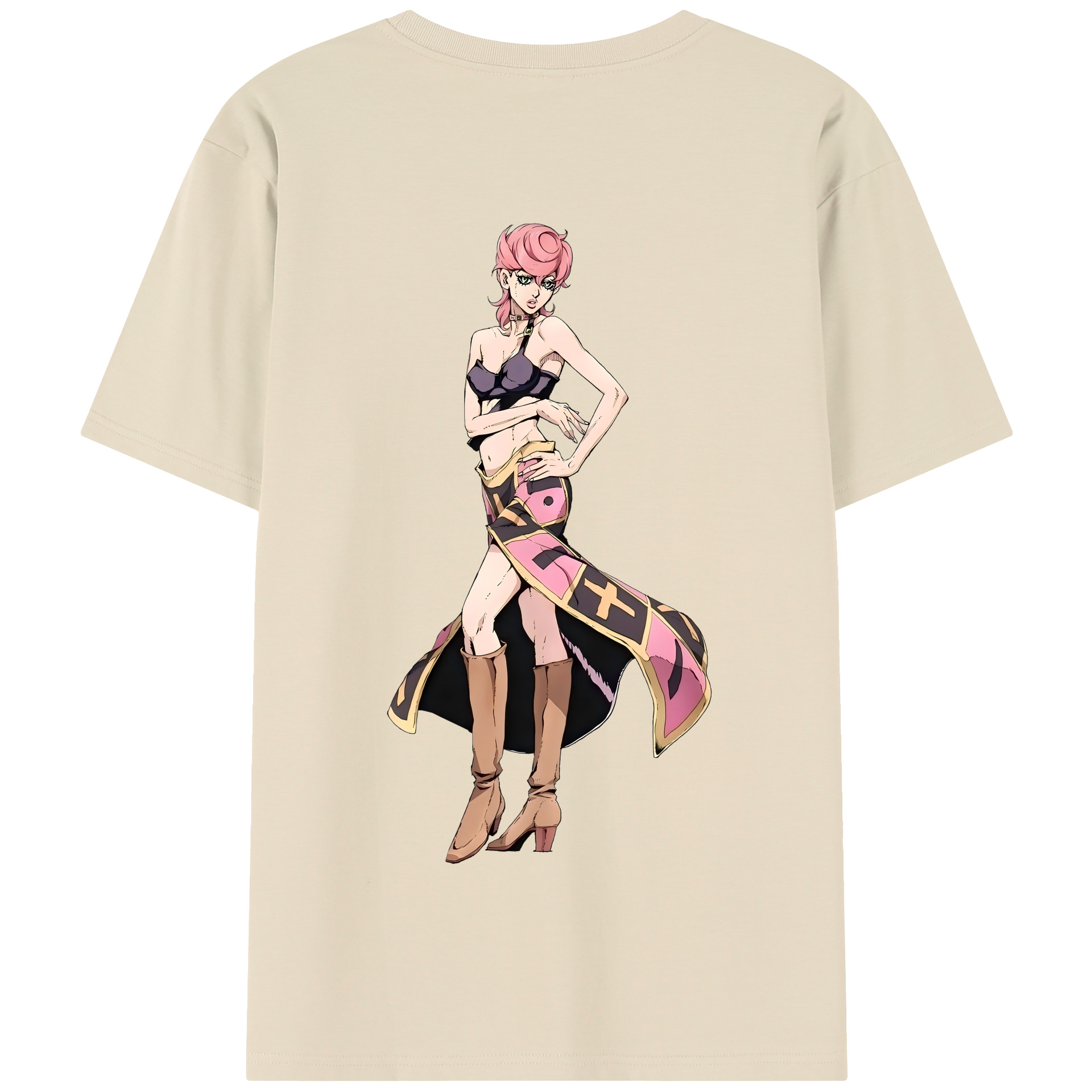 （画像用） ジョジョの奇妙な冒険 トリッシュ?ウナ JoJo's Bizarre Adventure Trish Una 綿100％半袖Tシャツ（背面プリント）