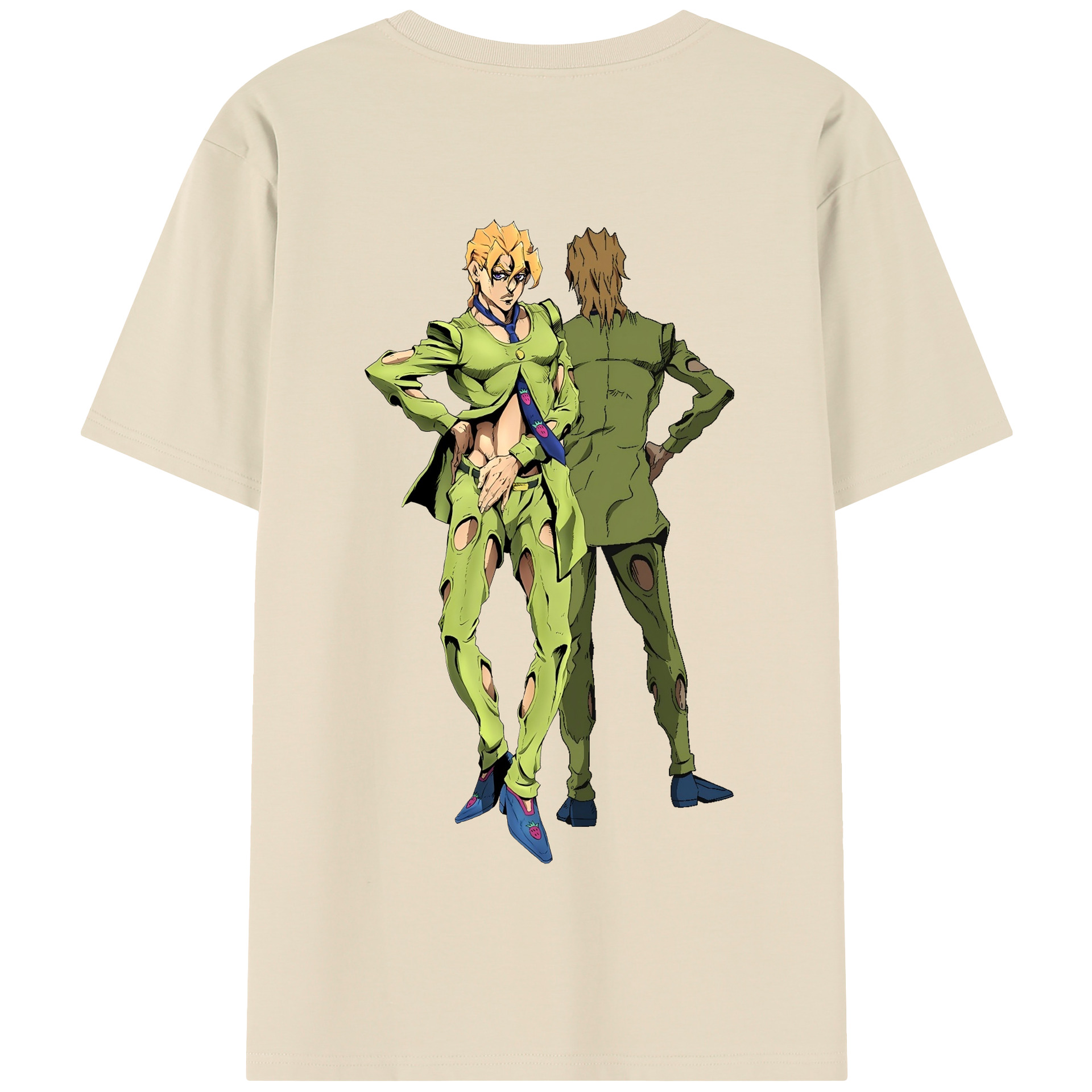 （画像用） ジョジョの奇妙な冒険 パンナコッタ?フー JoJo's Bizarre Adventure Pannacotta Fugo 綿100％半袖Tシャツ（背面プリント）
