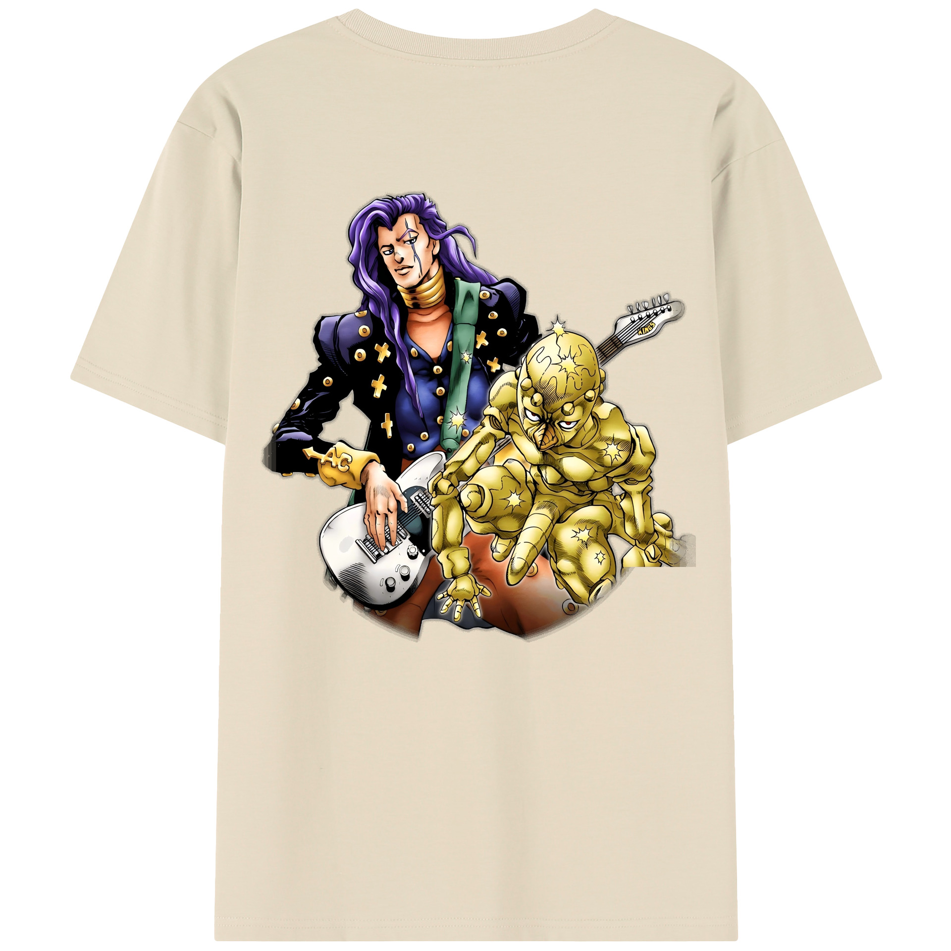 （画像用） ジョジョの奇妙な冒険 おといし あきら JoJo's Bizarre Adventure Akira Otoishi 綿100％半袖Tシャツ（背面プリント）