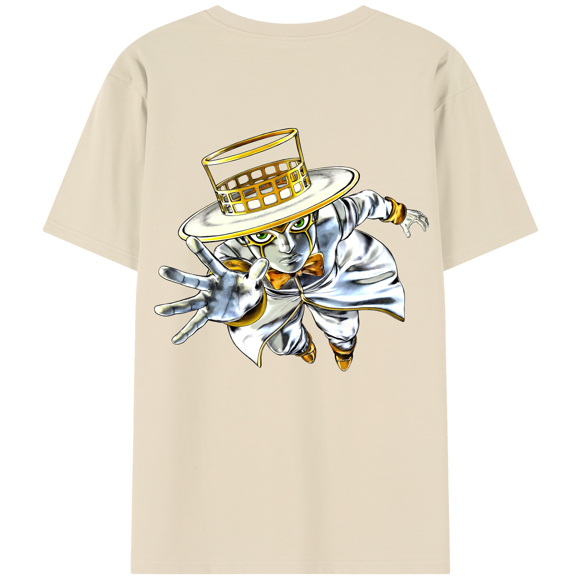 （画像用） ジョジョの奇妙な冒険 岸辺 露伴（きしべ ろはん） JoJo's Bizarre Adventure Rohan Kishibe 綿100％半袖Tシャツ（背面プリント）