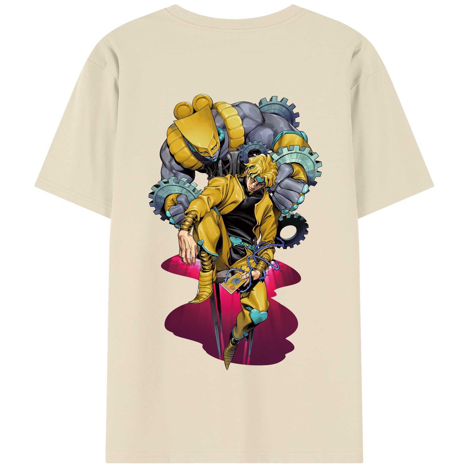 （画像用） ジョジョの奇妙な冒険 ディオ?ブランドー JoJo's Bizarre Adventure Dio Brando 綿100％半袖Tシャツ（背面プリント）
