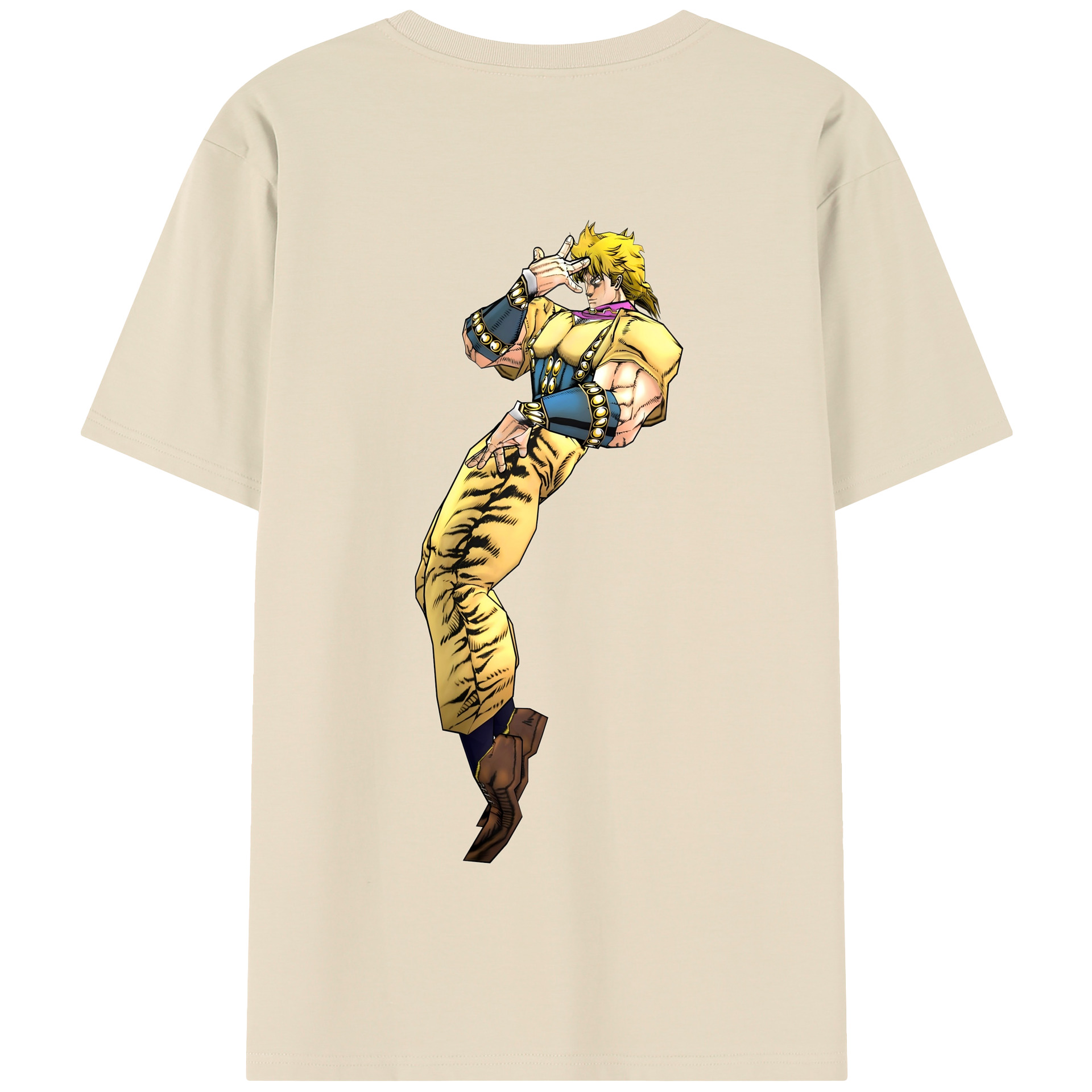 （画像用） ジョジョの奇妙な冒険 ディオ?ブランドー JoJo's Bizarre Adventure Dio Brando 綿100％半袖Tシャツ（背面プリント）