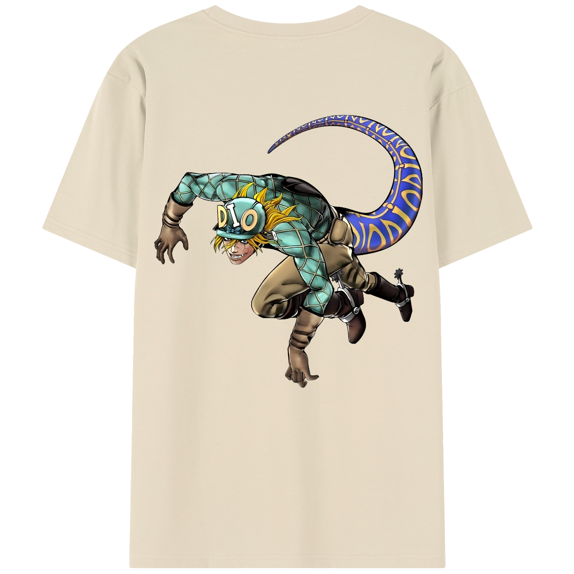 （画像用） ジョジョの奇妙な冒険 ディオ?ブランドー JoJo's Bizarre Adventure Dio Brando 綿100％半袖Tシャツ（背面プリント）