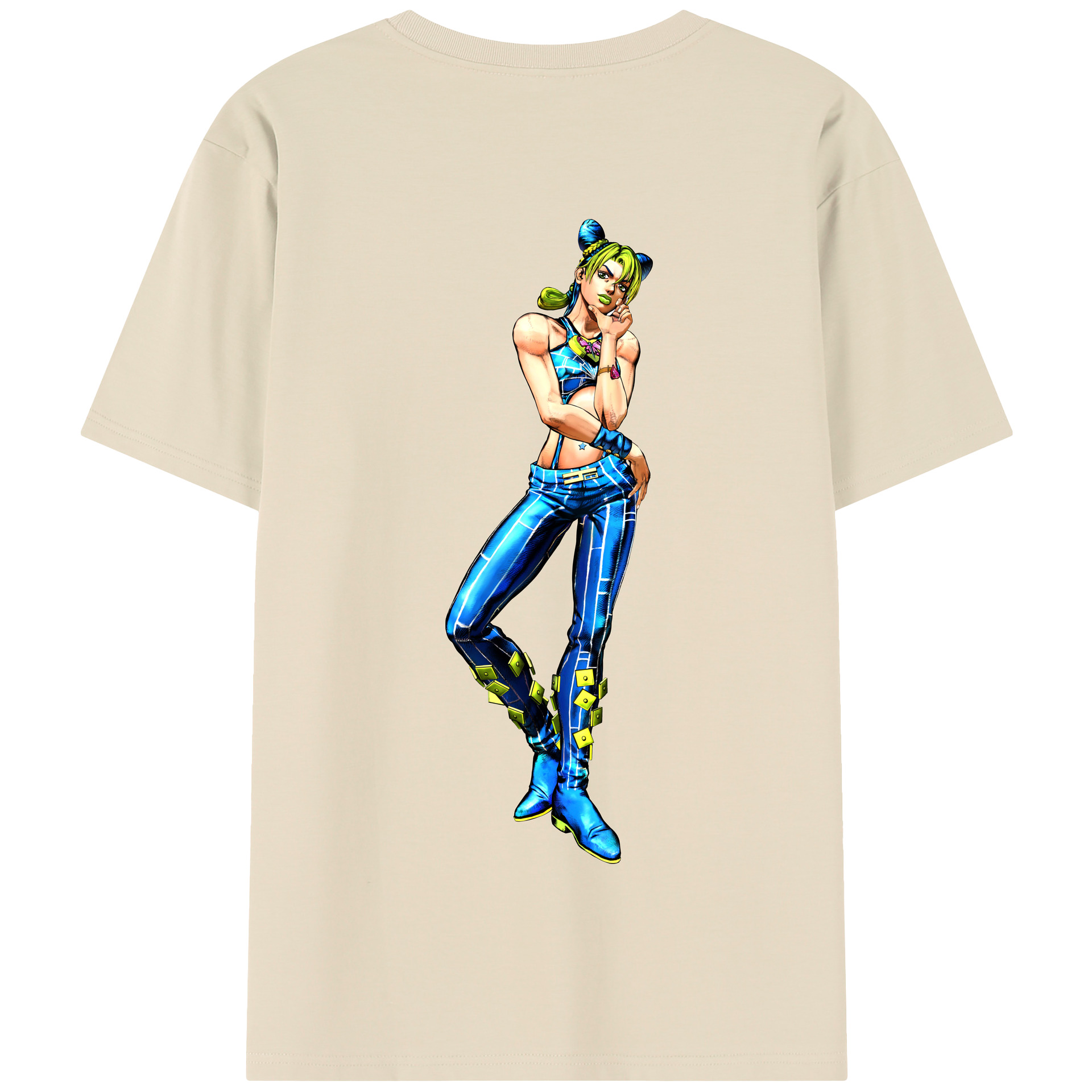 （画像用） "ジョジョの奇妙な冒険 くうじょう ジョリーン JoJo's Bizarre Adventure Jolyne Cujoh " 綿100％半袖Tシャツ（背面プリント）