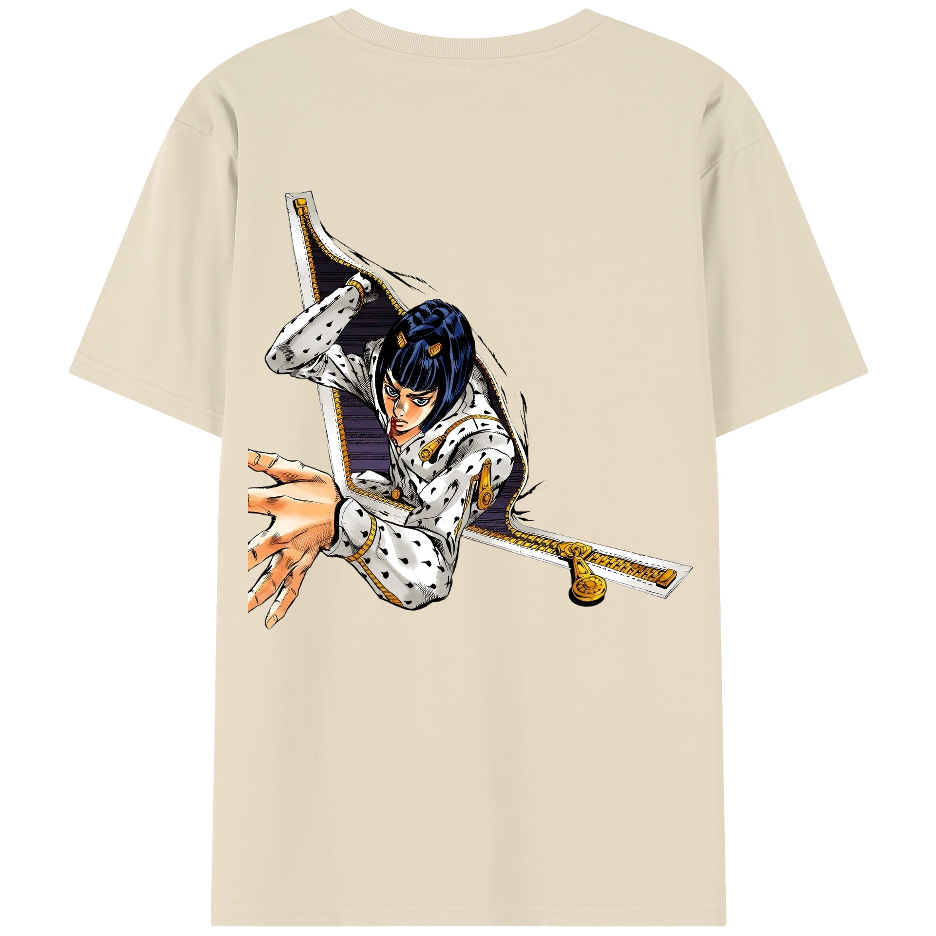 （画像用） ジョジョの奇妙な冒険 ブローノ?ブチャラティ JoJo's Bizarre Adventure Bruno Bucciarati 綿100％半袖Tシャツ（背面プリント）