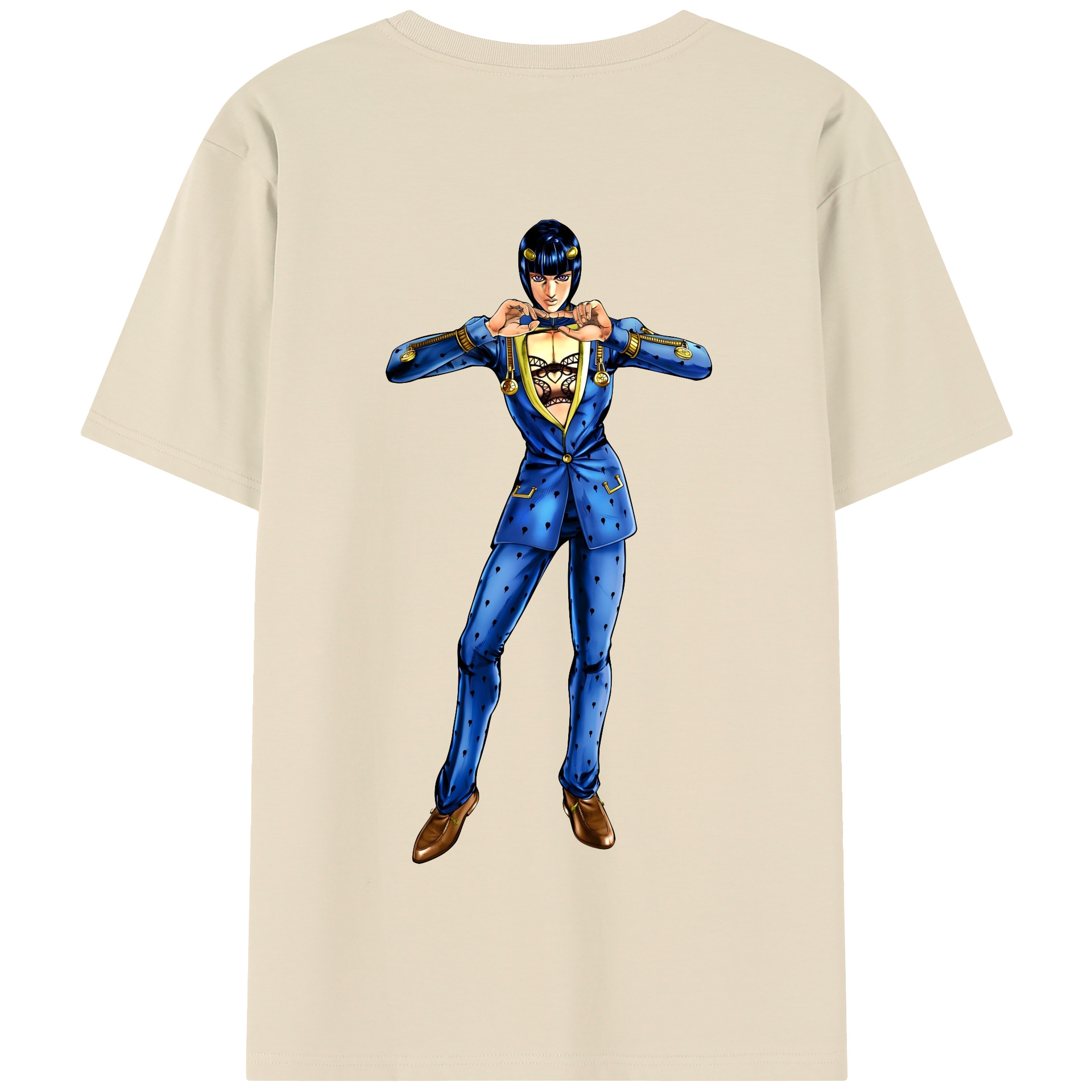 （画像用） ジョジョの奇妙な冒険 ブローノ?ブチャラティ JoJo's Bizarre Adventure Bruno Bucciarati 綿100％半袖Tシャツ（背面プリント）