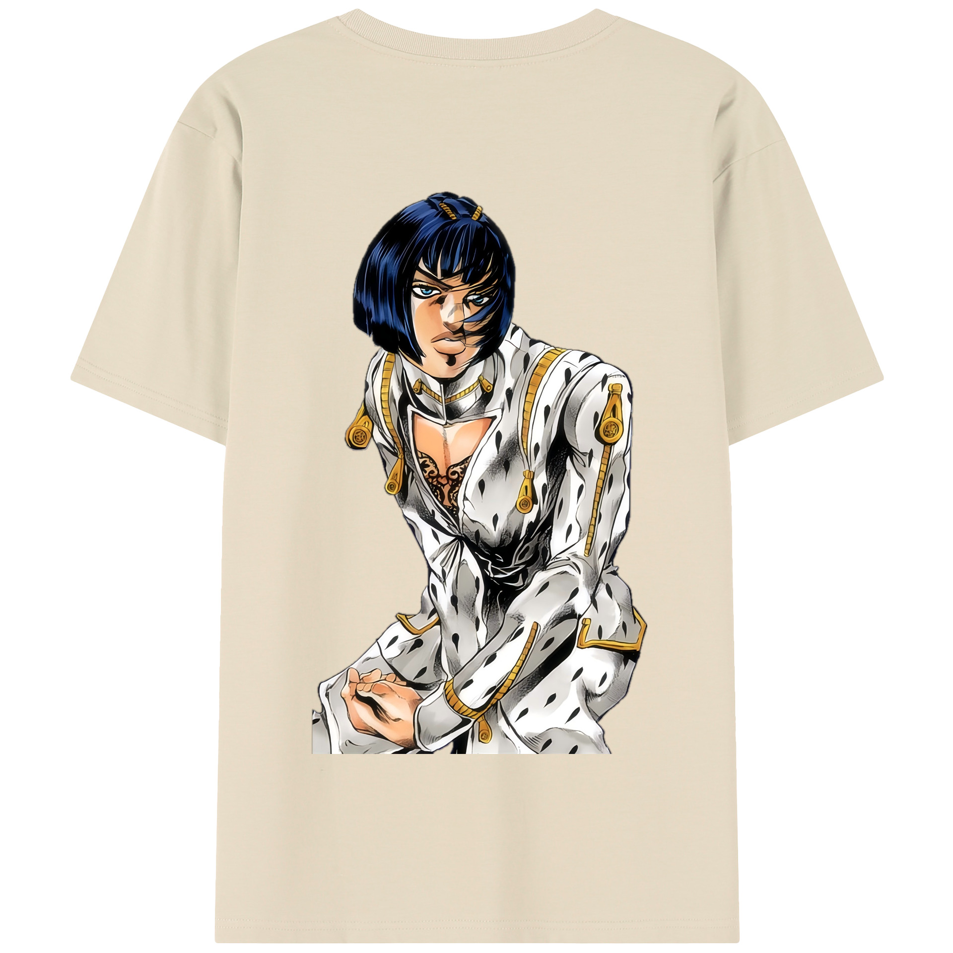 （画像用） ジョジョの奇妙な冒険 ブローノ?ブチャラティ JoJo's Bizarre Adventure Bruno Bucciarati 綿100％半袖Tシャツ（背面プリント）