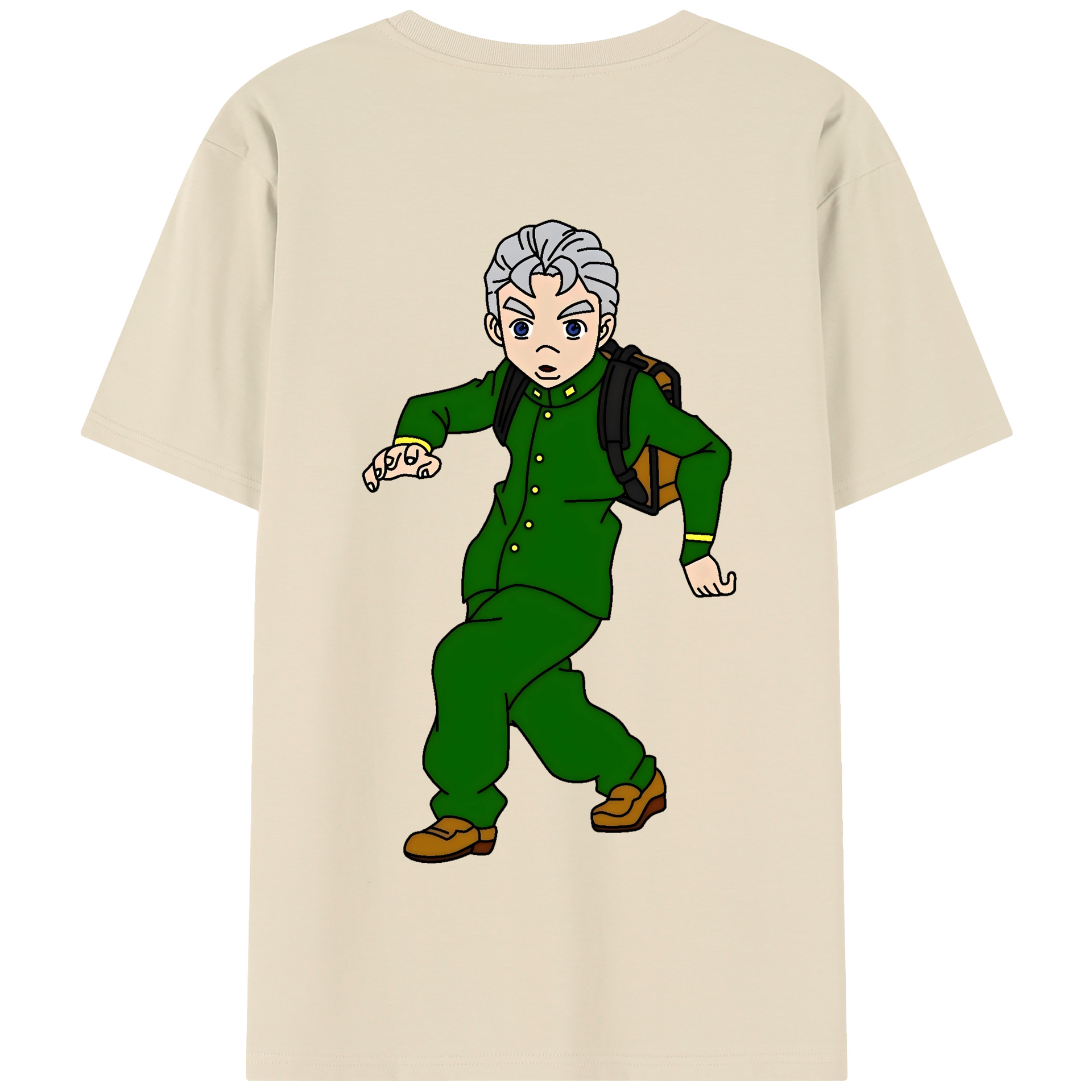 （画像用） ジョジョの奇妙な冒険 広瀨康一 JoJo's Bizarre Adventure Hirose Koichi 綿100％半袖Tシャツ（背面プリント）