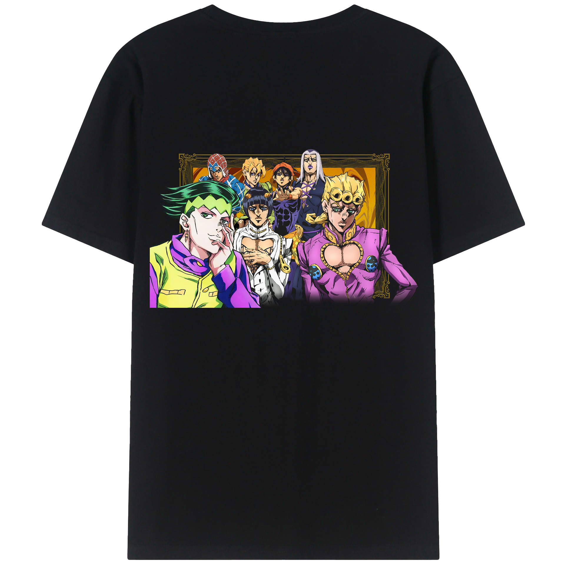 （画像用） ジョジョの奇妙な冒険 ジョルノ?ジョバァーナ JoJo's Bizarre Adventure Giorno Giovanna 綿100％半袖Tシャツ（背面プリント）