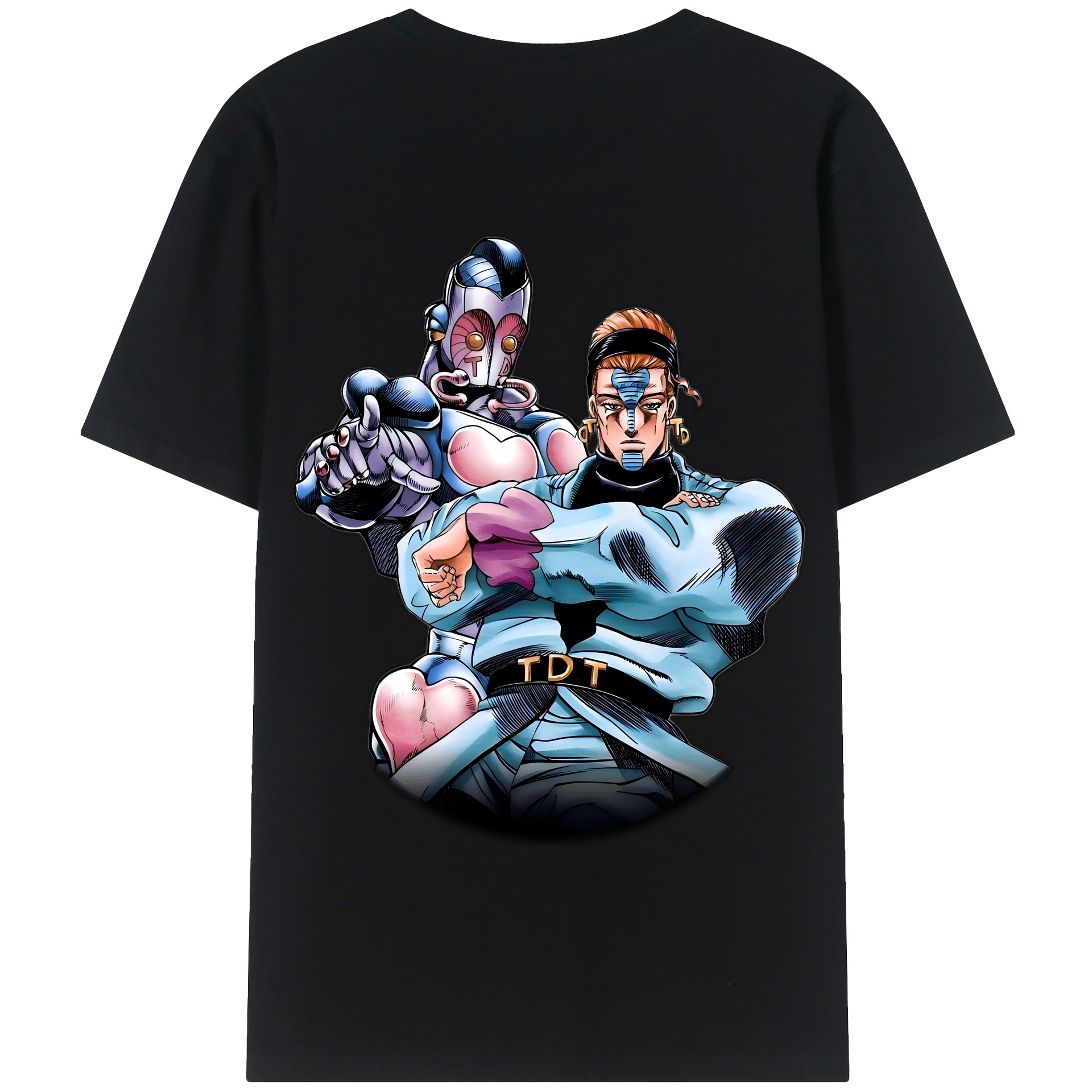 （画像用） ジョジョの奇妙な冒険 ひがしかた じょうすけ JoJo's Bizarre Adventure Higashikata Josuke 綿100％半袖Tシャツ（背面プリント）