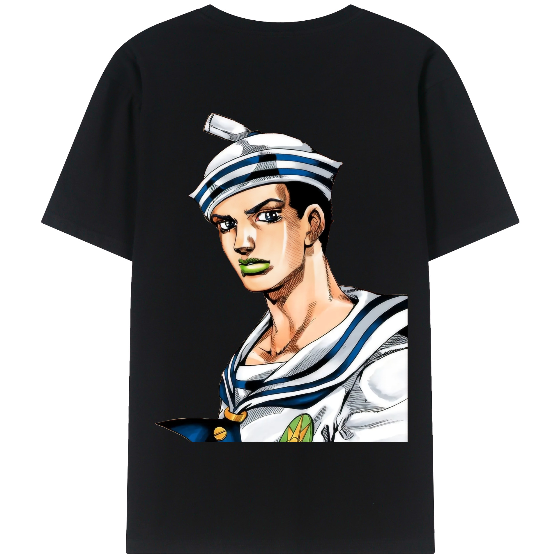 （画像用） ジョジョの奇妙な冒険 東方定助 JoJo's Bizarre Adventure Higashikata Josuke 綿100％半袖Tシャツ（背面プリント）