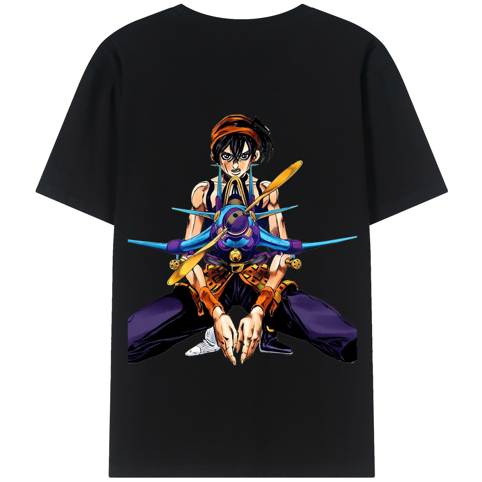 （画像用） ジョジョの奇妙な冒険 ナランチャ?ギルガ JoJo's Bizarre Adventure Narancia Ghirga 綿100％半袖Tシャツ（背面プリント）