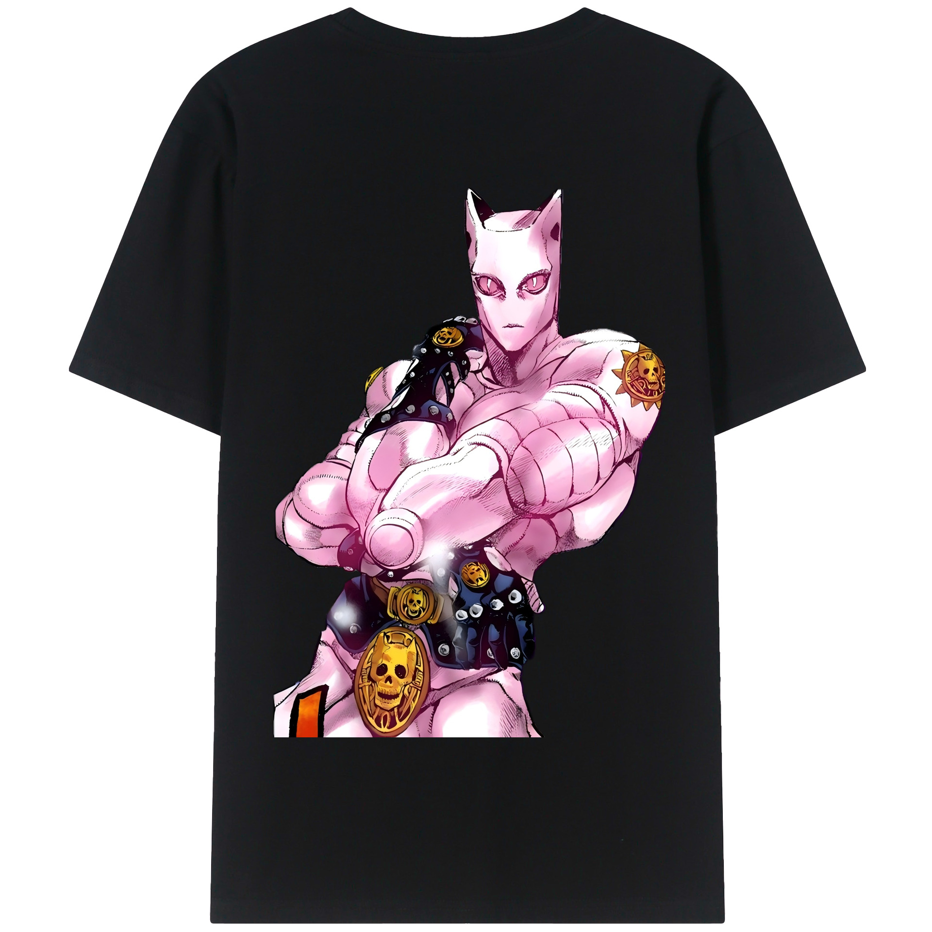 （画像用） ジョジョの奇妙な冒険 きら よしかげ JoJo's Bizarre Adventure Kira Yoshikage 綿100％半袖Tシャツ（背面プリント）