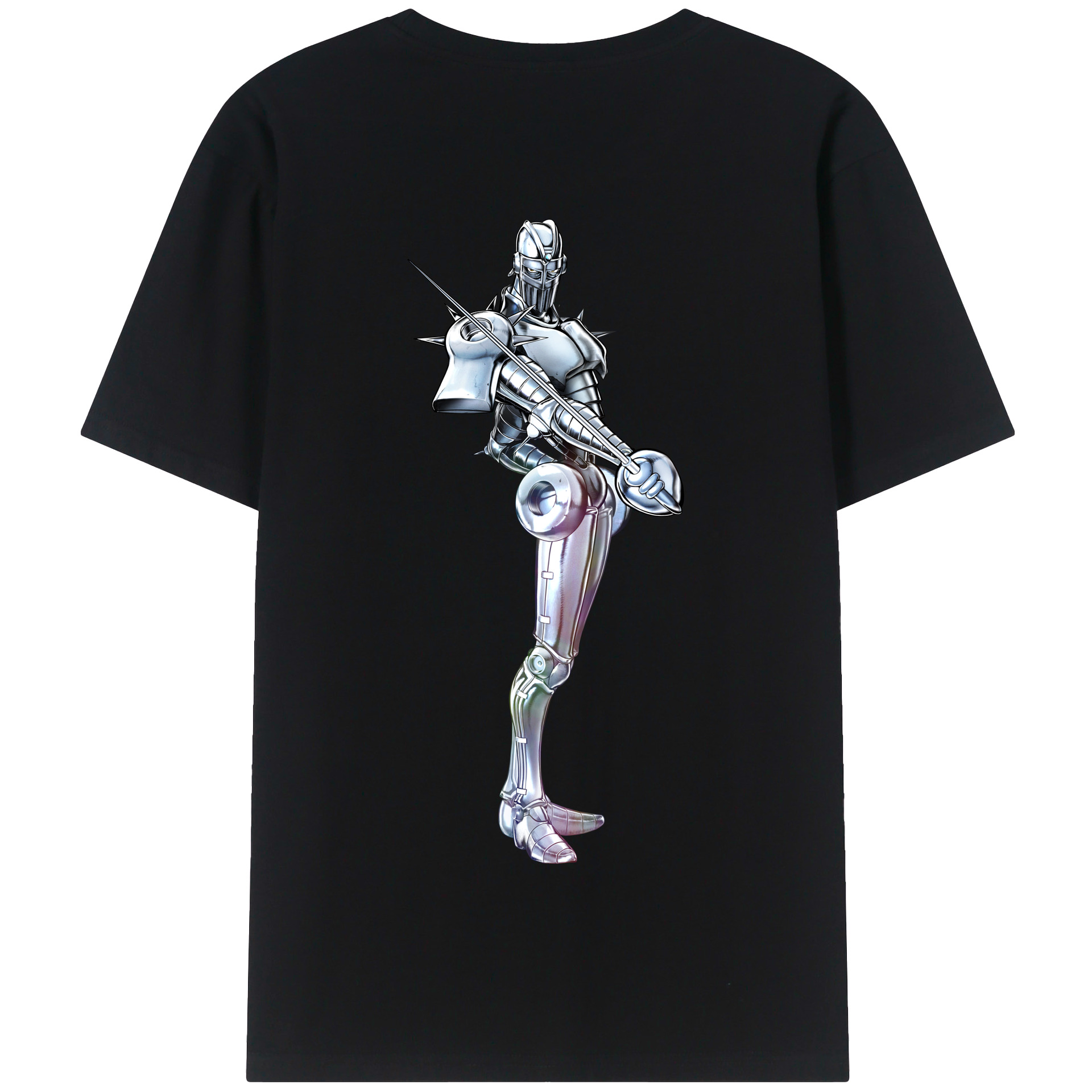（画像用） ジョジョの奇妙な冒険 ジャン＝ピエール?ポルナレフ JoJo's Bizarre Adventure Jan Pierre Polnareff 綿100％半袖Tシャツ（背面プリント）