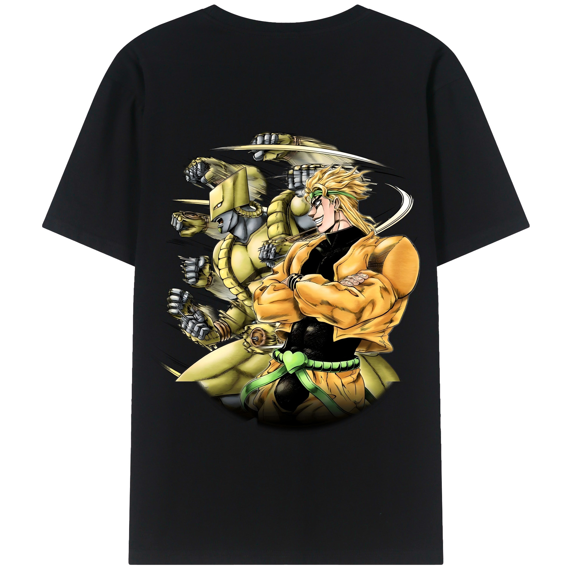 （画像用） ジョジョの奇妙な冒険 ディオ?ブランドー JoJo's Bizarre Adventure Dio Brando 綿100％半袖Tシャツ（背面プリント）