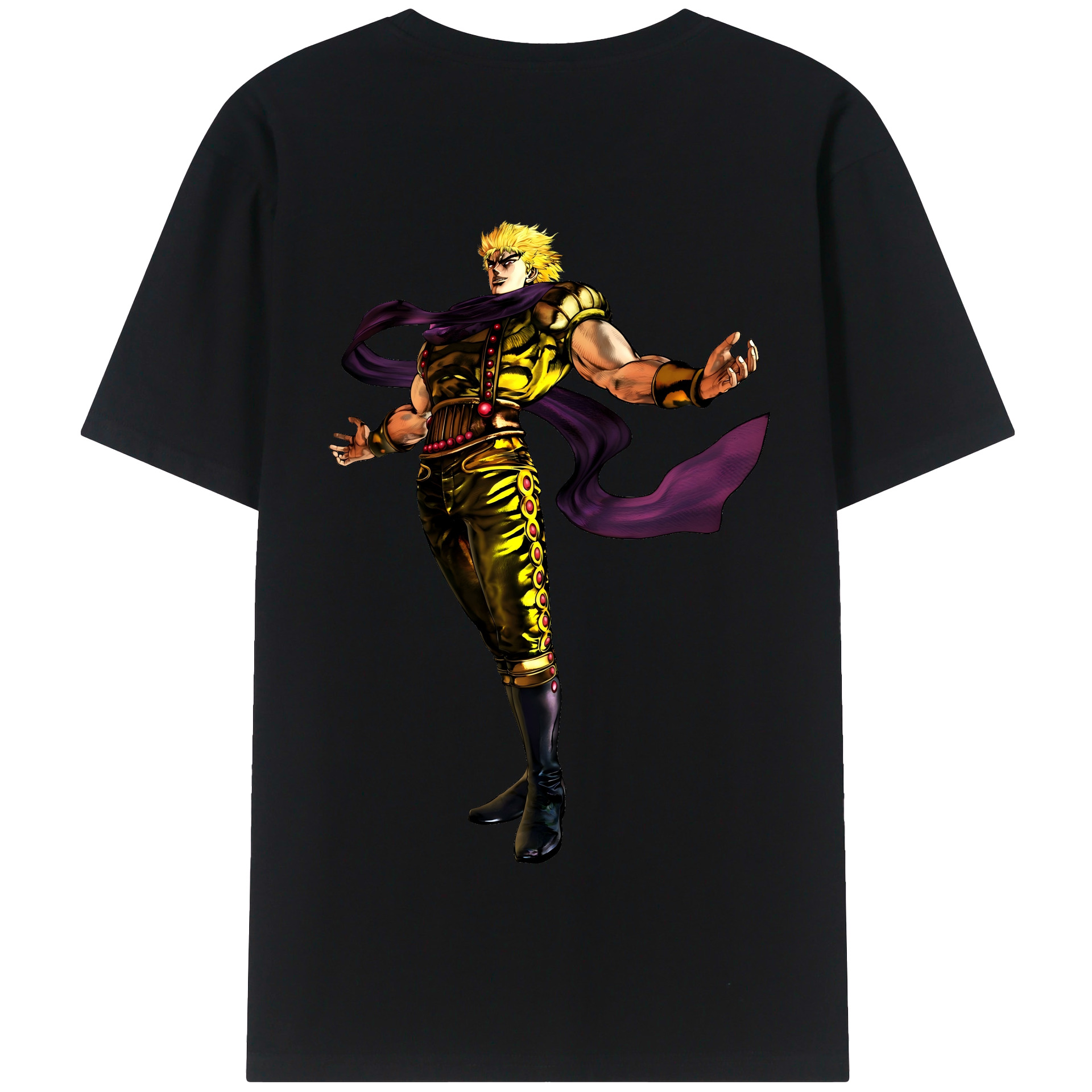 （画像用） ジョジョの奇妙な冒険 ディオ?ブランドー JoJo's Bizarre Adventure Dio Brando 綿100％半袖Tシャツ（背面プリント）