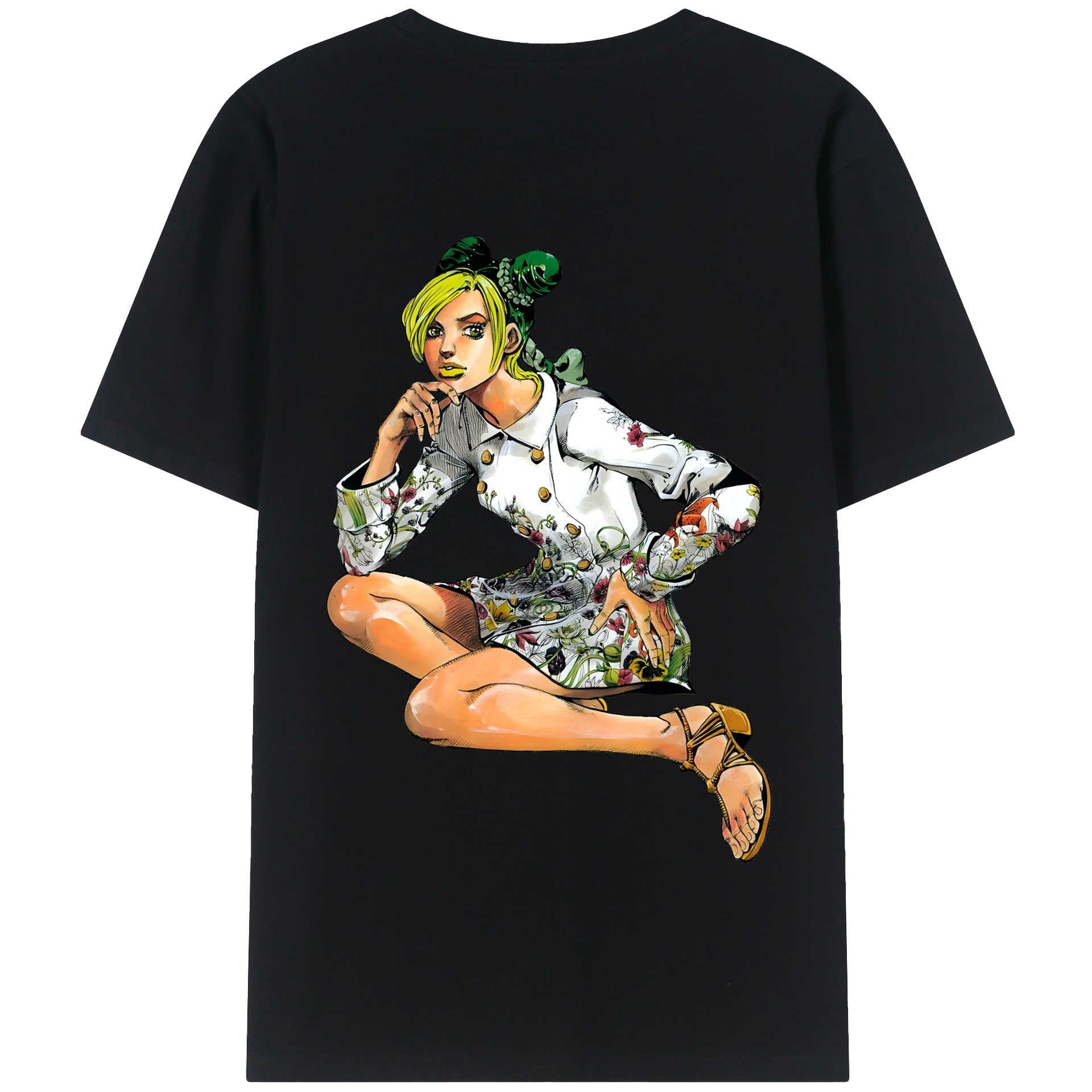 （画像用） "ジョジョの奇妙な冒険 くうじょう ジョリーン JoJo's Bizarre Adventure Jolyne Cujoh " 綿100％半袖Tシャツ（背面プリント）