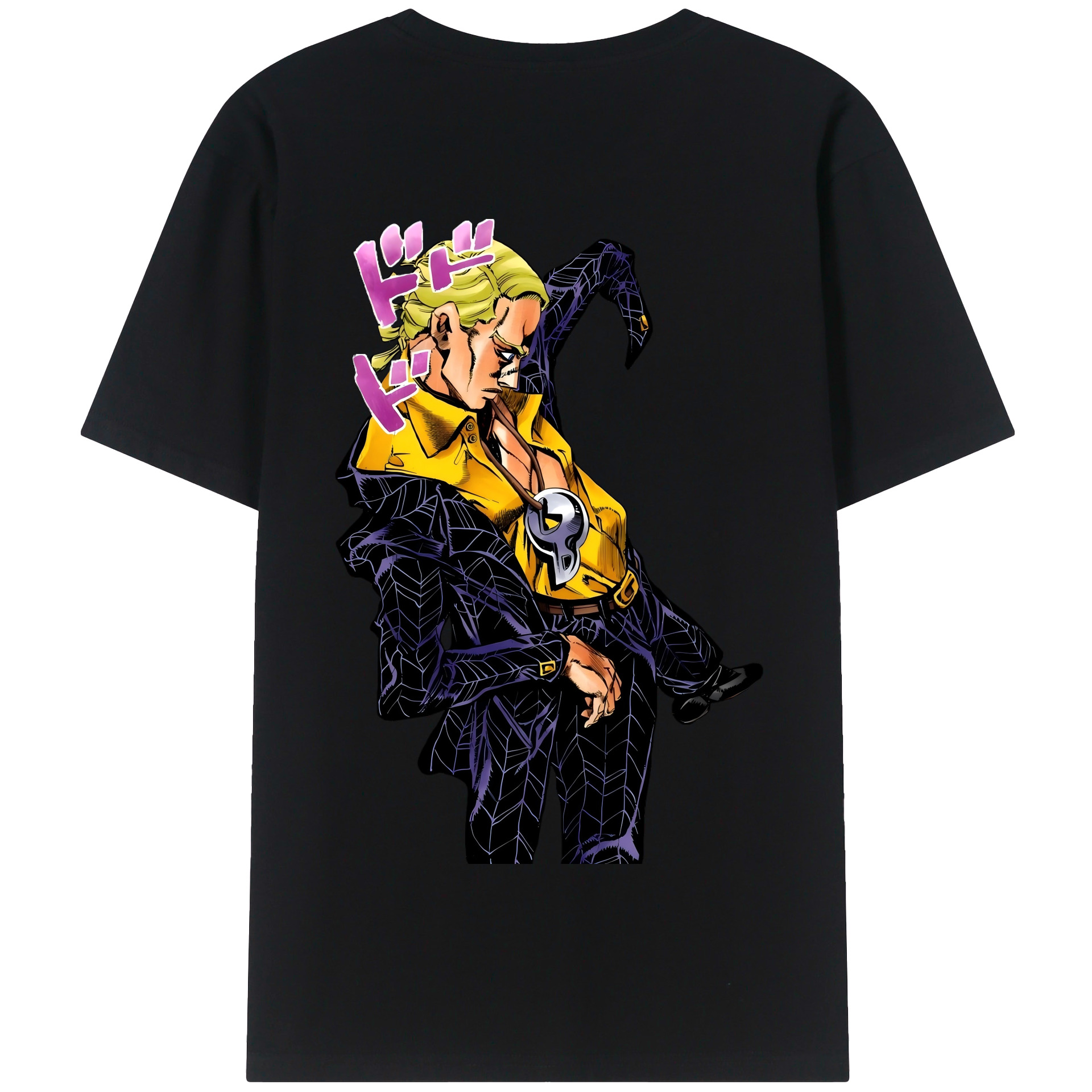 （画像用） ジョジョの奇妙な冒険 プロシュート JoJo's Bizarre Adventure Prosciutto 綿100％半袖Tシャツ（背面プリント）