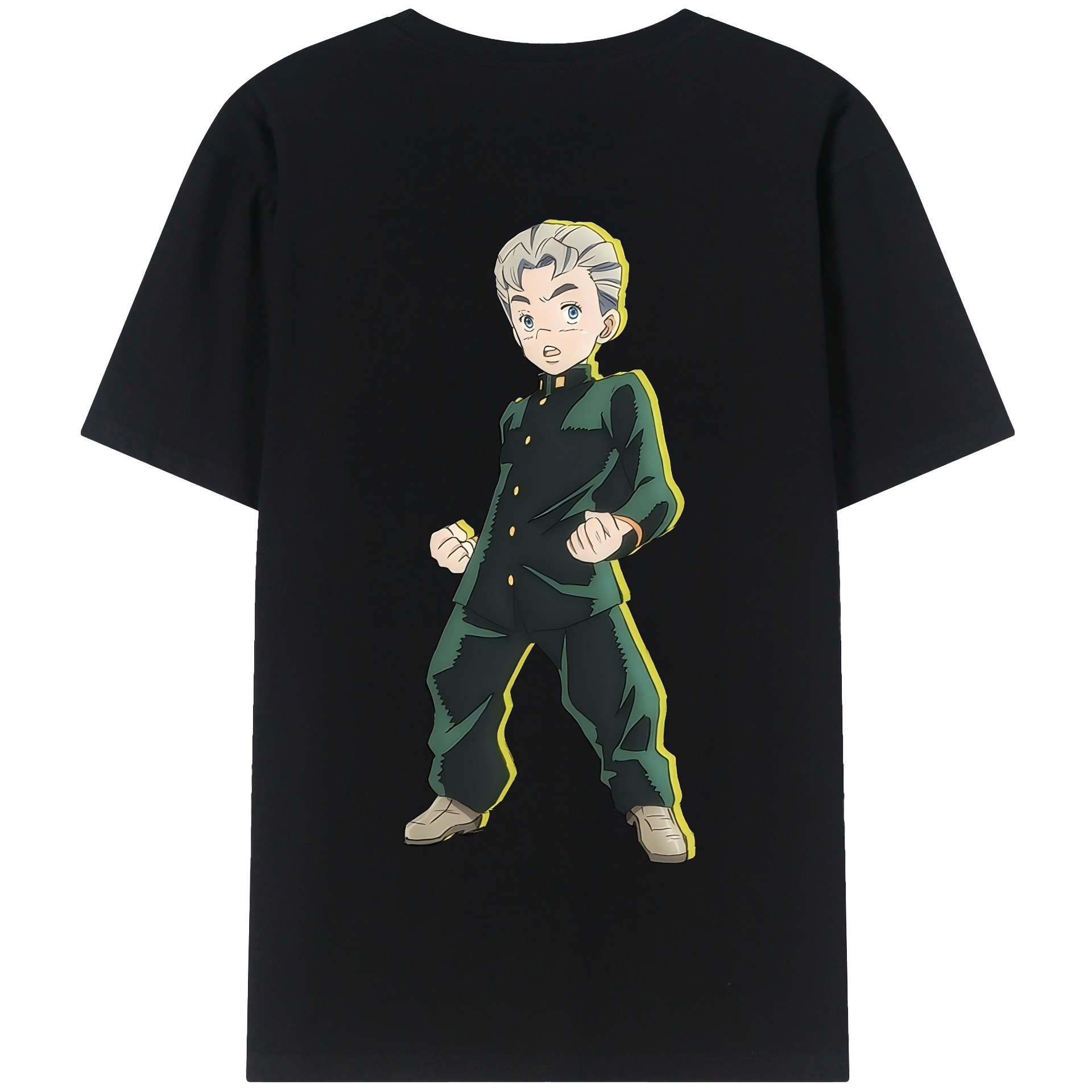 （画像用） ジョジョの奇妙な冒険 広瀨康一 JoJo's Bizarre Adventure Hirose Koichi 綿100％半袖Tシャツ（背面プリント）