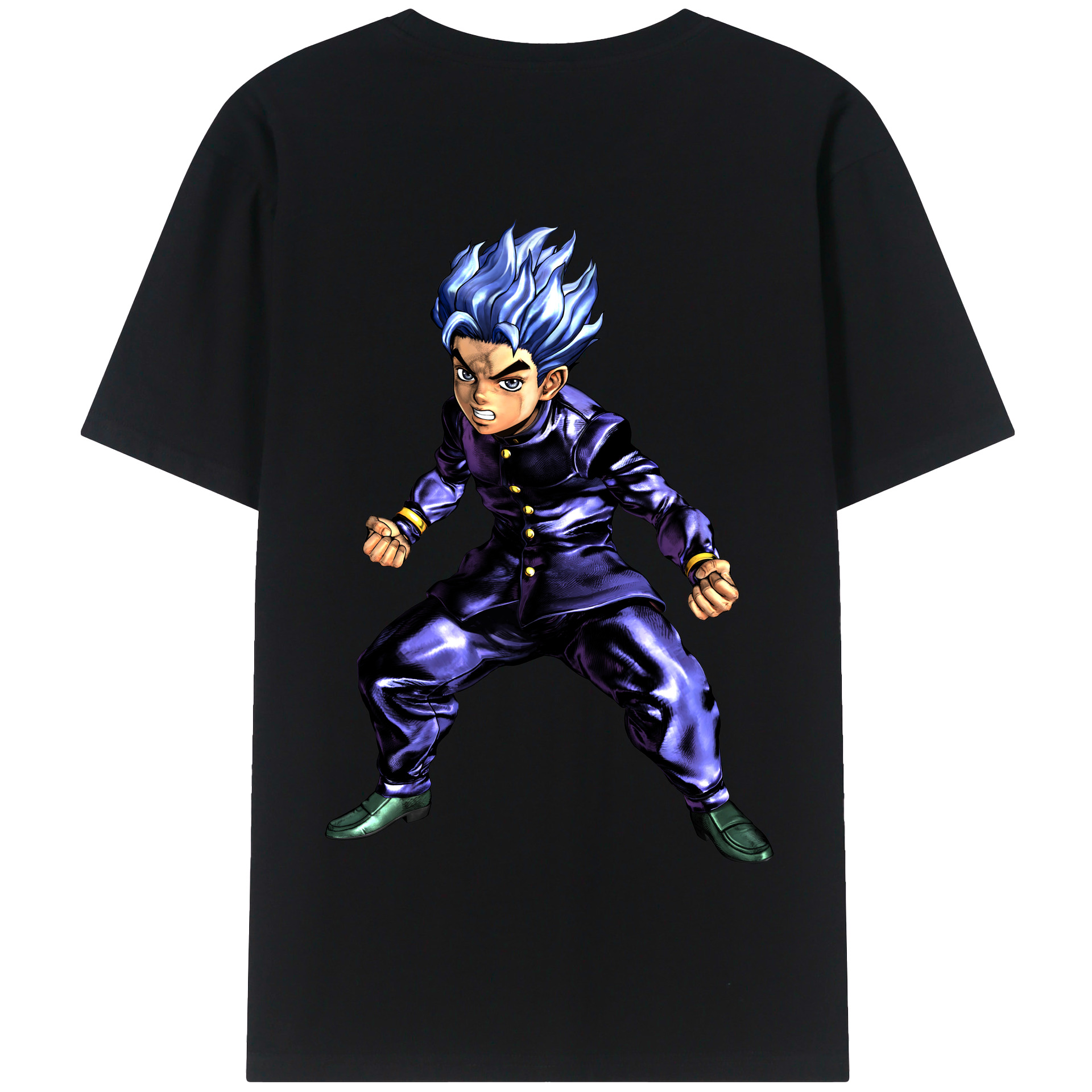 （画像用） ジョジョの奇妙な冒険 広瀨康一 JoJo's Bizarre Adventure Hirose Koichi 綿100％半袖Tシャツ（背面プリント）