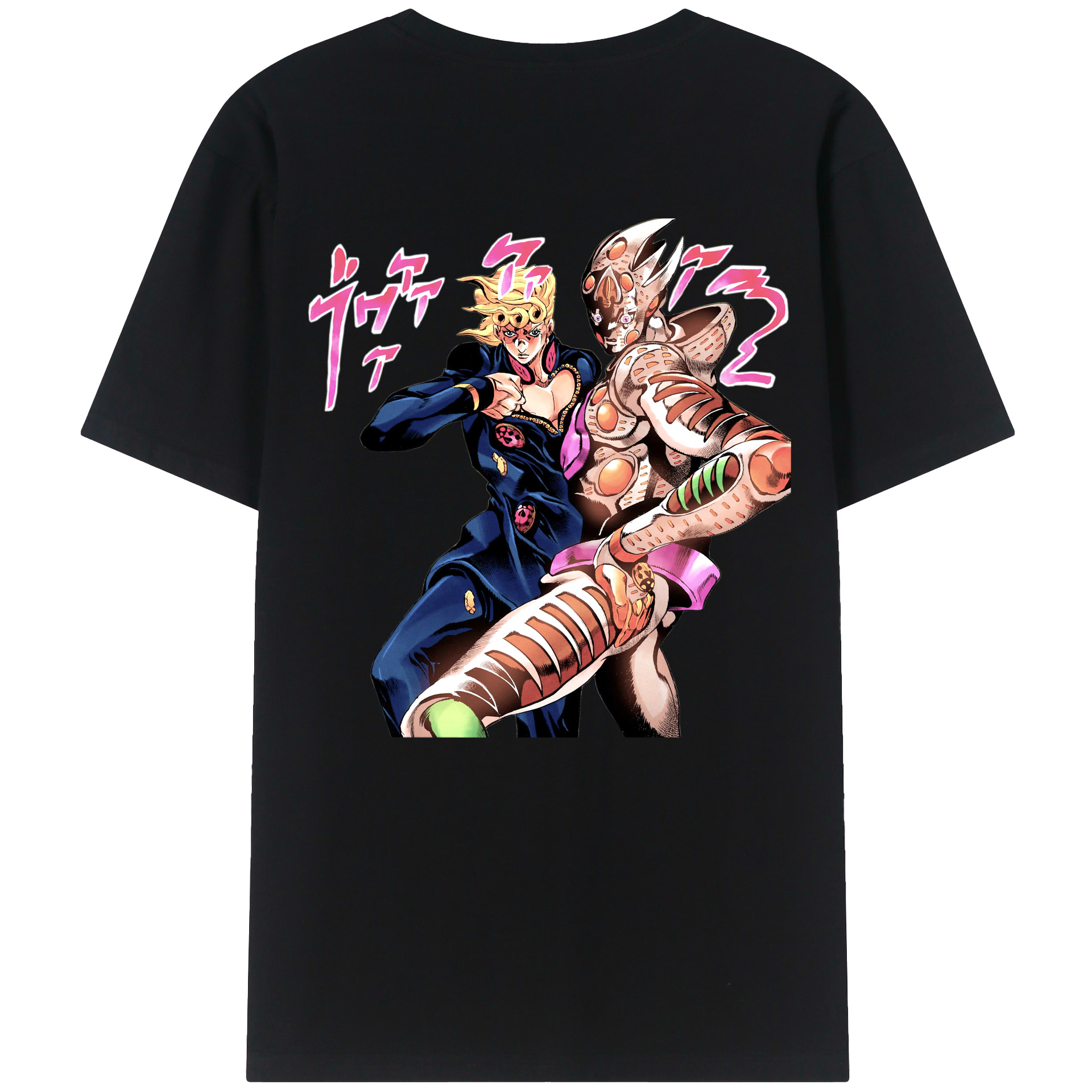 （画像用） ジョジョの奇妙な冒険 ジョルノ?ジョバァーナ JoJo's Bizarre Adventure Giorno Giovanna 綿100％半袖Tシャツ（背面プリント）