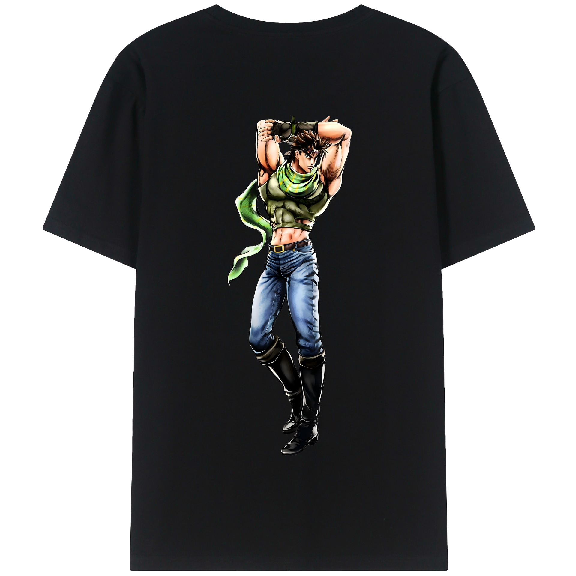 （画像用） ジョジョの奇妙な冒険 ジョセフ?ジョースター JoJo's Bizarre Adventure Joseph Joestar 綿100％半袖Tシャツ（背面プリント）
