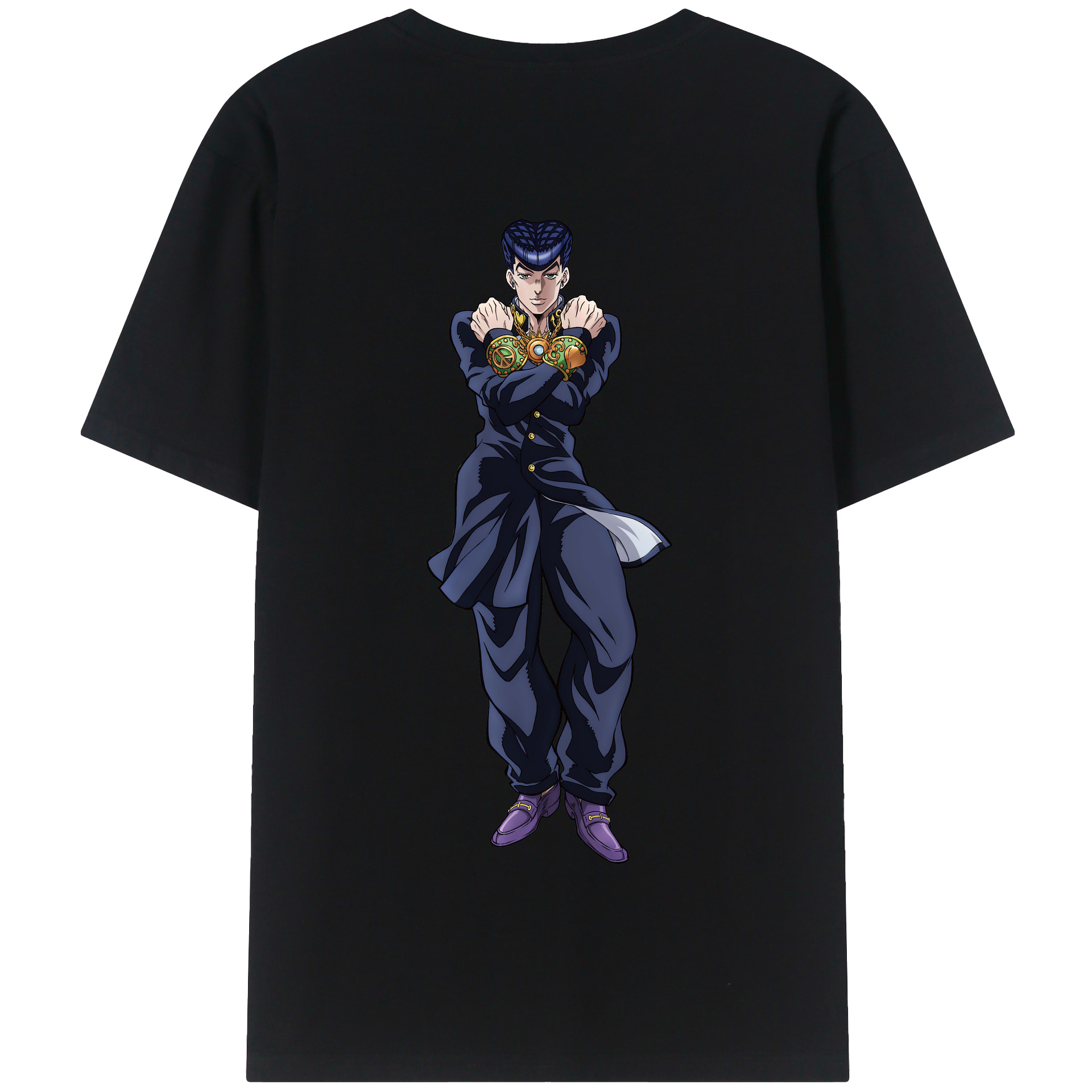 （画像用） ジョジョの奇妙な冒険 ひがしかた じょうすけ JoJo's Bizarre Adventure Higashikata Josuke 綿100％半袖Tシャツ（背面プリント）