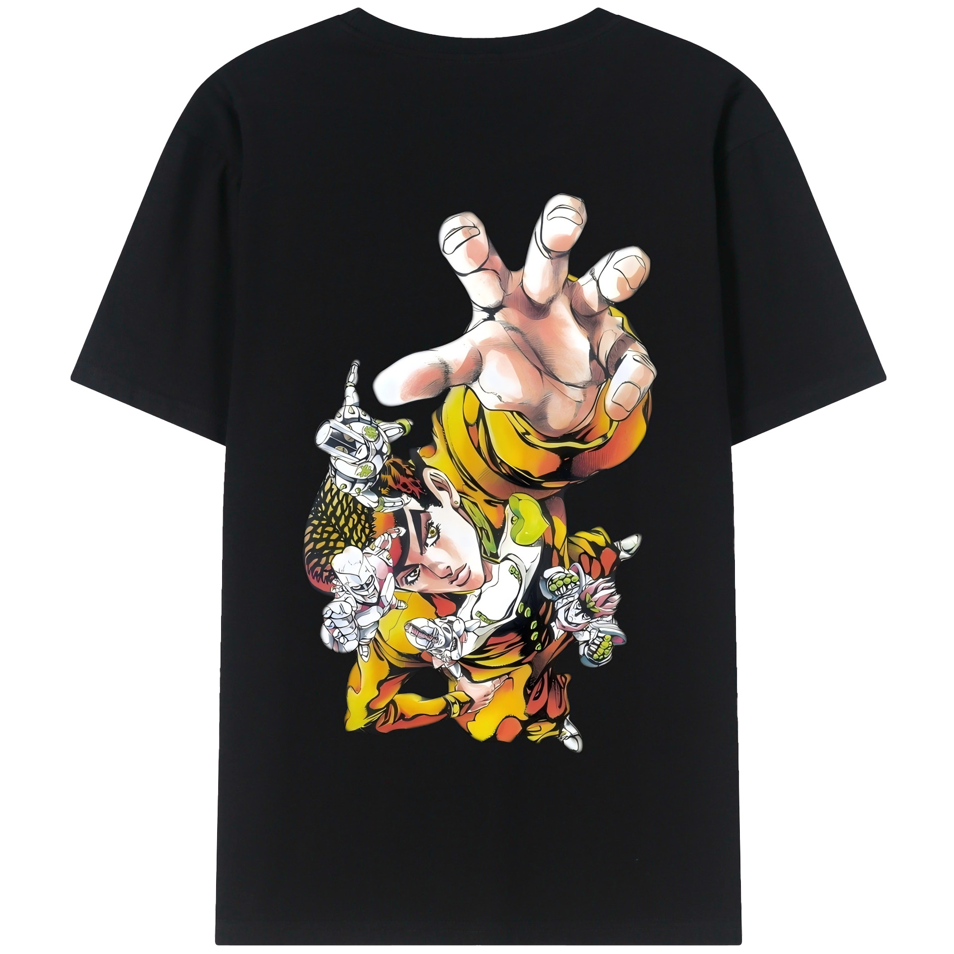 （画像用） ジョジョの奇妙な冒険 ひがしかた じょうすけ JoJo's Bizarre Adventure Higashikata Josuke 綿100％半袖Tシャツ（背面プリント）