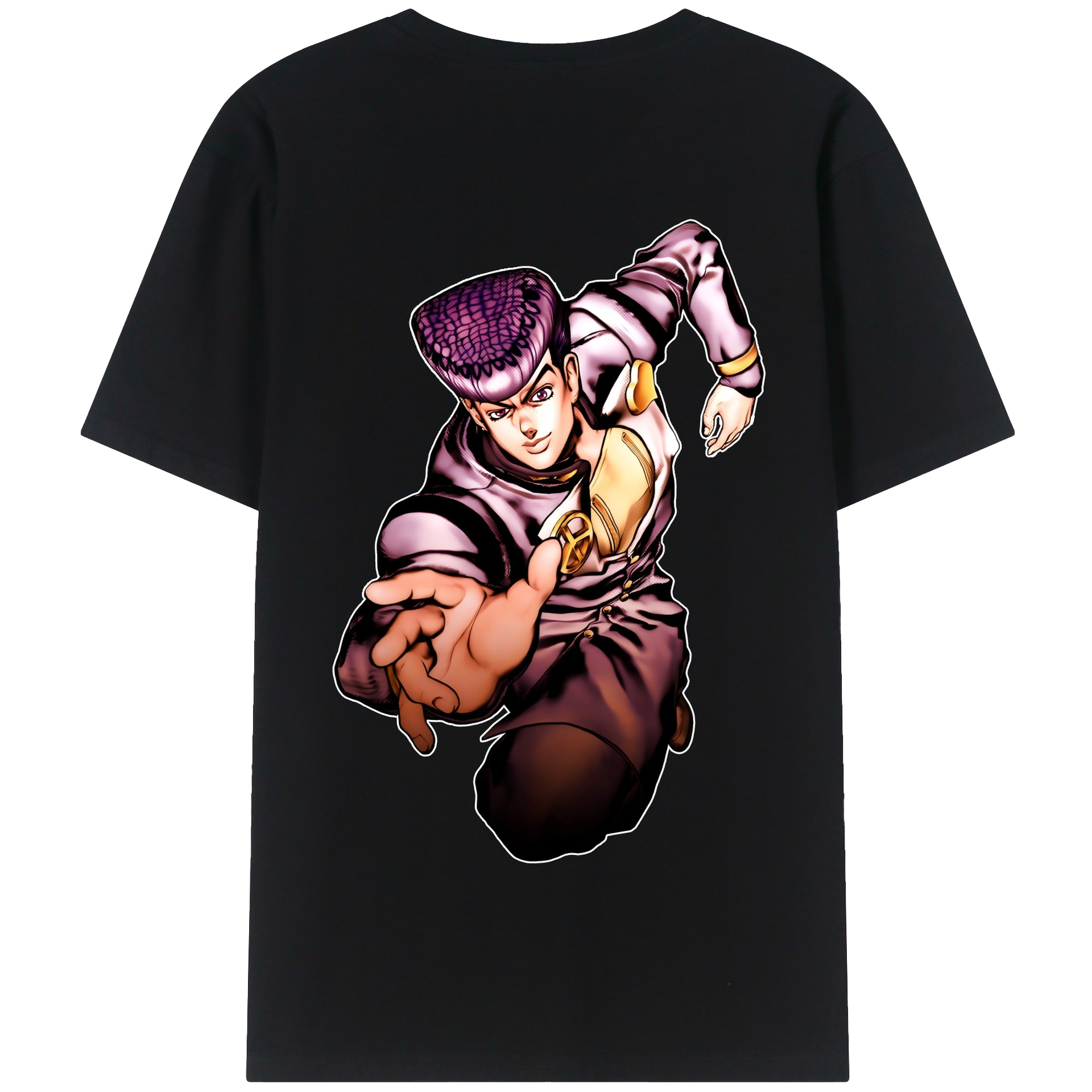 （画像用） ジョジョの奇妙な冒険 ひがしかた じょうすけ JoJo's Bizarre Adventure Higashikata Josuke 綿100％半袖Tシャツ（背面プリント）
