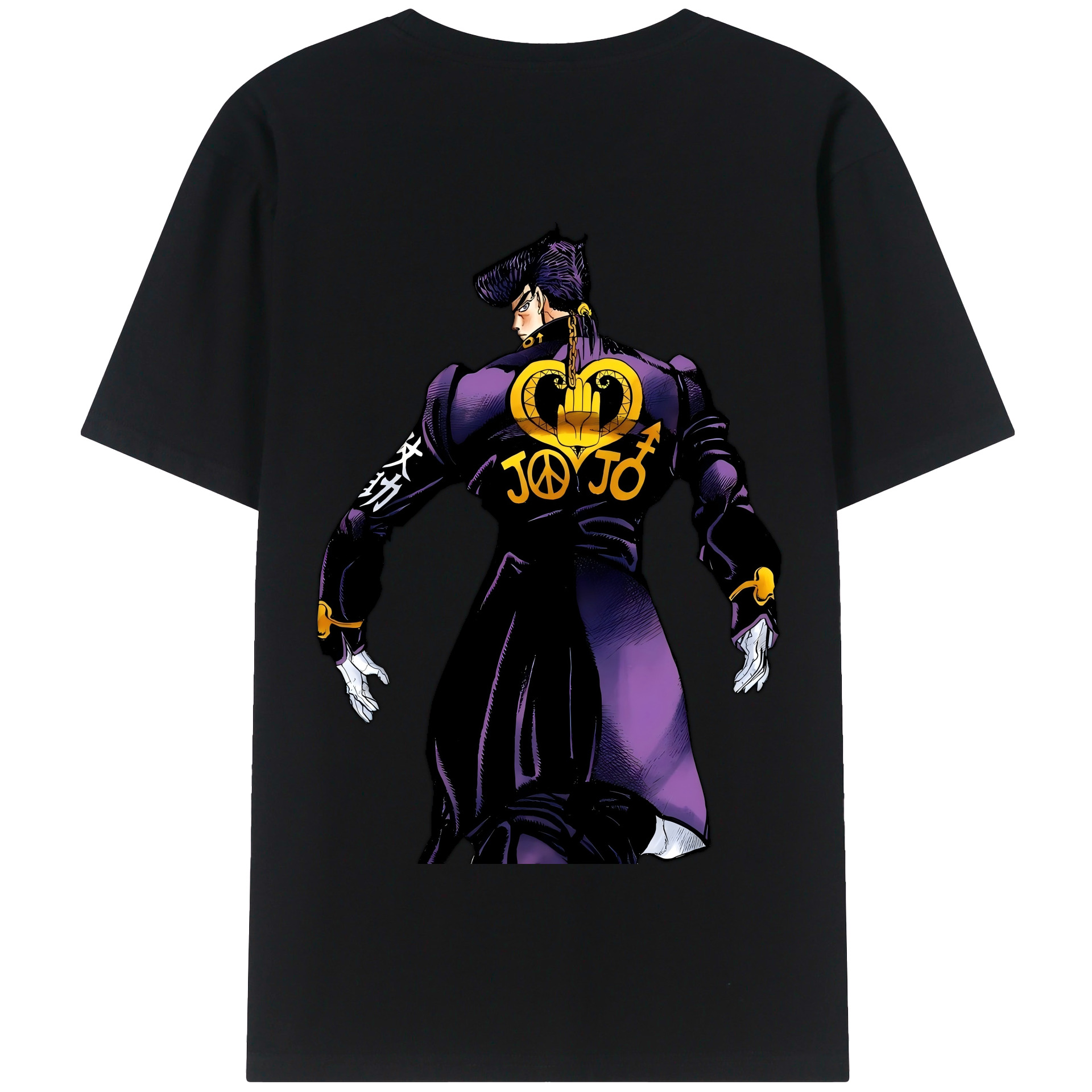 （画像用） ジョジョの奇妙な冒険 ひがしかた じょうすけ JoJo's Bizarre Adventure Higashikata Josuke 綿100％半袖Tシャツ（背面プリント）