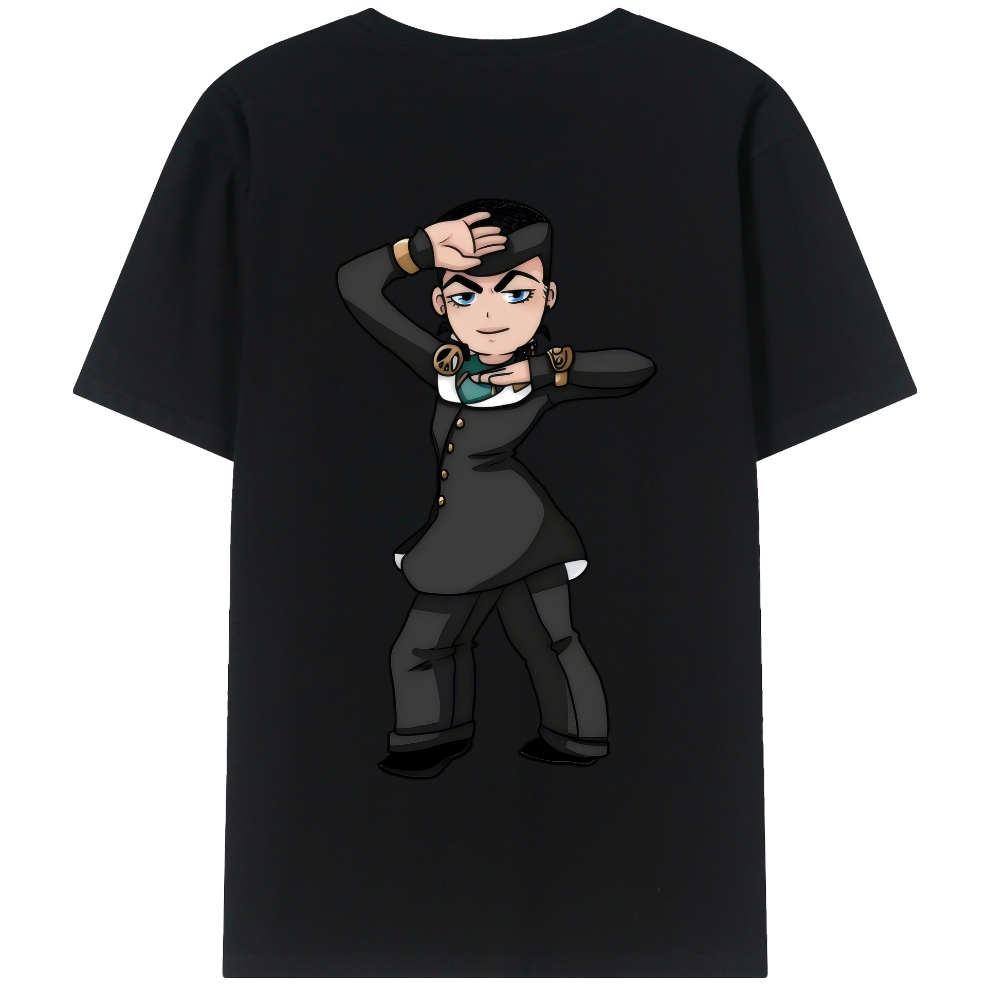 （画像用） ジョジョの奇妙な冒険 ひがしかた じょうすけ JoJo's Bizarre Adventure Higashikata Josuke 綿100％半袖Tシャツ（背面プリント）