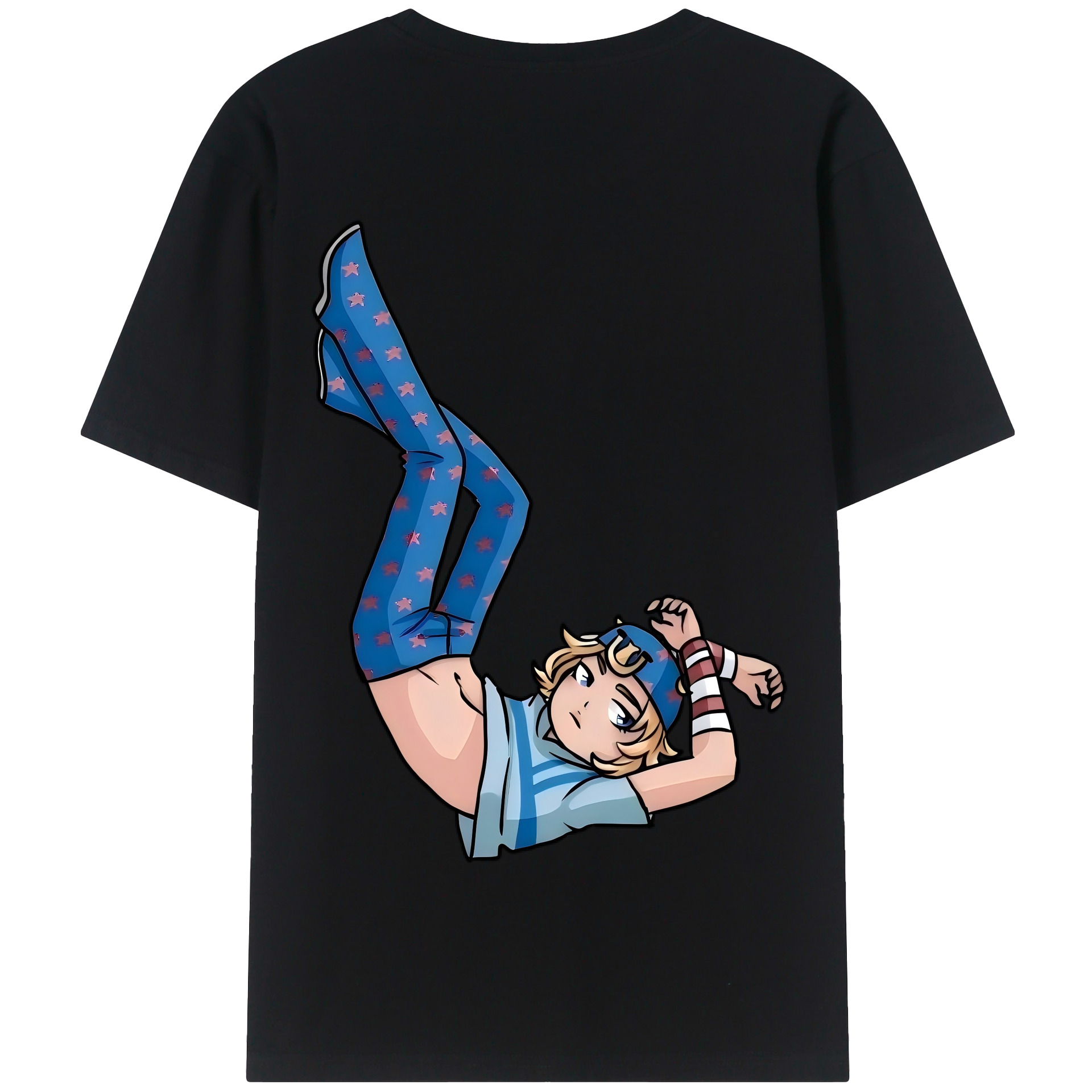 （画像用） ジョジョの奇妙な冒険 グイード?ミスタ JoJo's Bizarre Adventure Guido Mista 綿100％半袖Tシャツ（背面プリント）