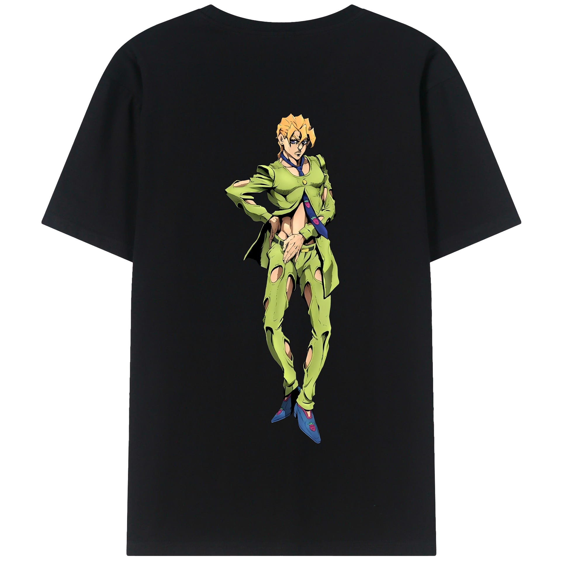 （画像用） ジョジョの奇妙な冒険 パンナコッタ?フー JoJo's Bizarre Adventure Pannacotta Fugo 綿100％半袖Tシャツ（背面プリント）