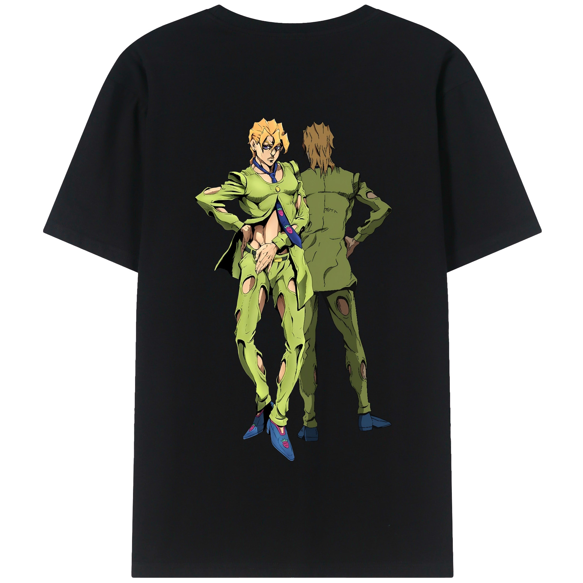 （画像用） ジョジョの奇妙な冒険 パンナコッタ?フー JoJo's Bizarre Adventure Pannacotta Fugo 綿100％半袖Tシャツ（背面プリント）