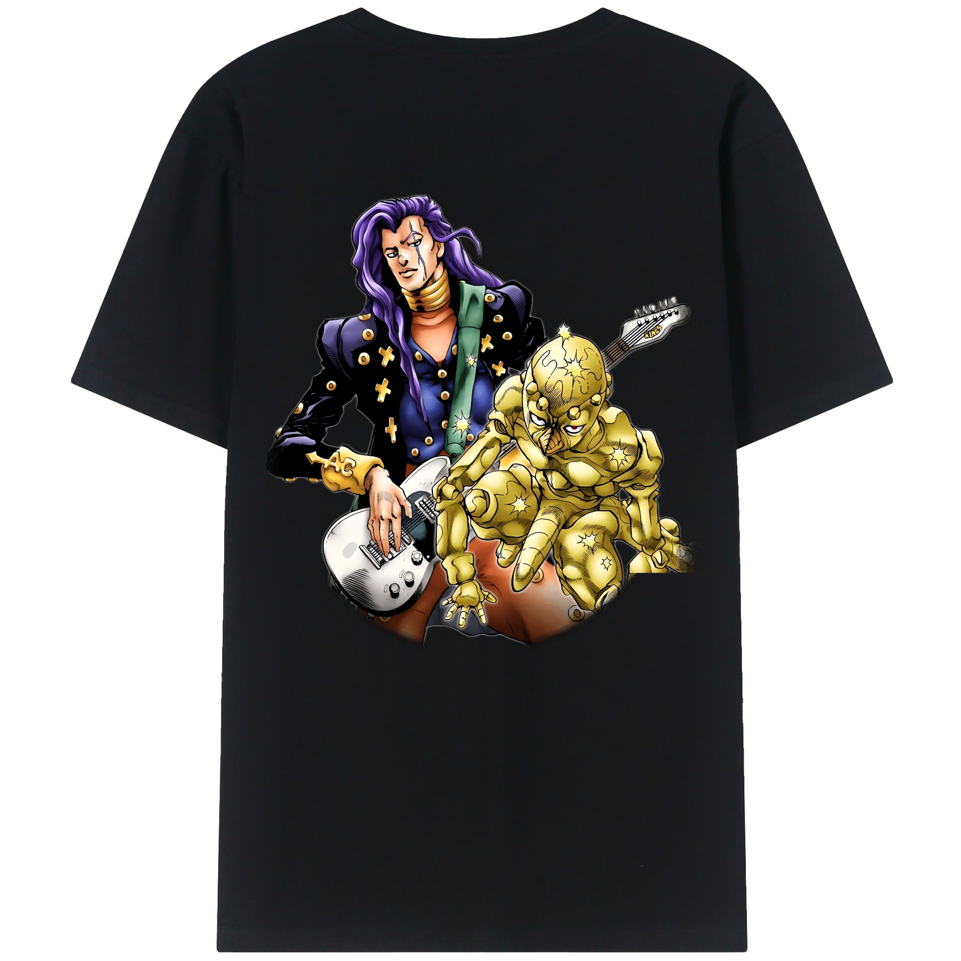 （画像用） ジョジョの奇妙な冒険 おといし あきら JoJo's Bizarre Adventure Akira Otoishi 綿100％半袖Tシャツ（背面プリント）