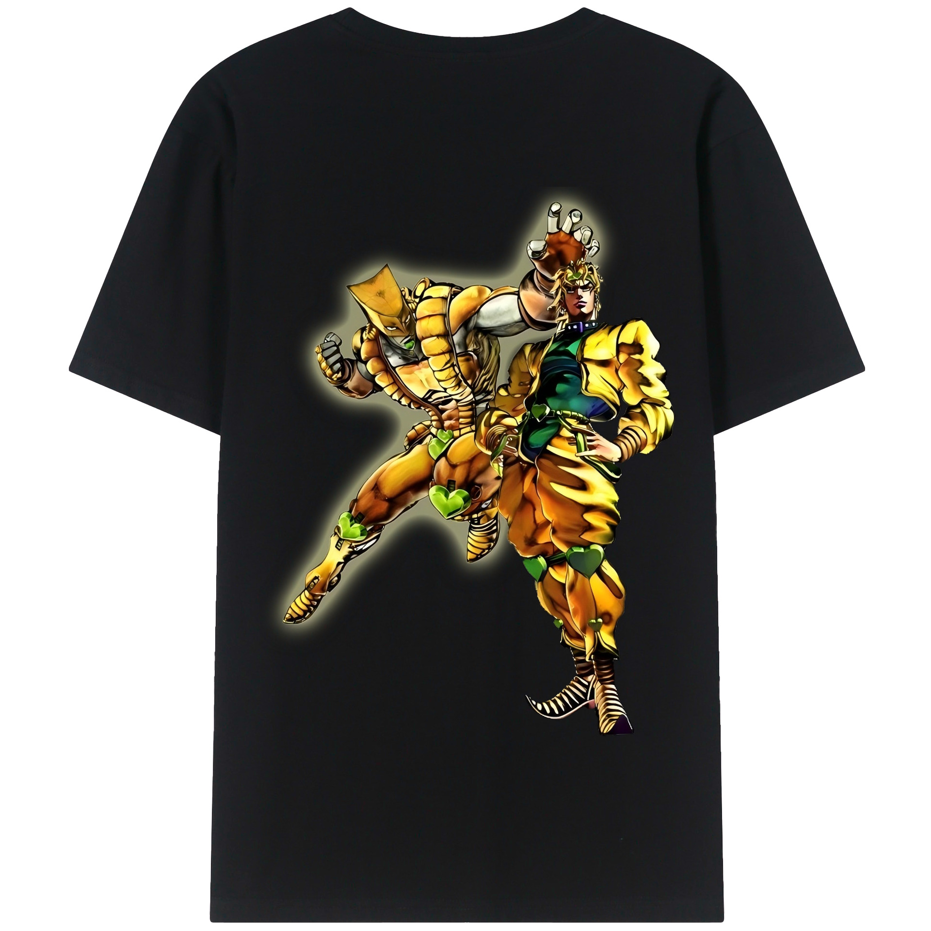 （画像用） ジョジョの奇妙な冒険 ディオ?ブランドー JoJo's Bizarre Adventure Dio Brando 綿100％半袖Tシャツ（背面プリント）