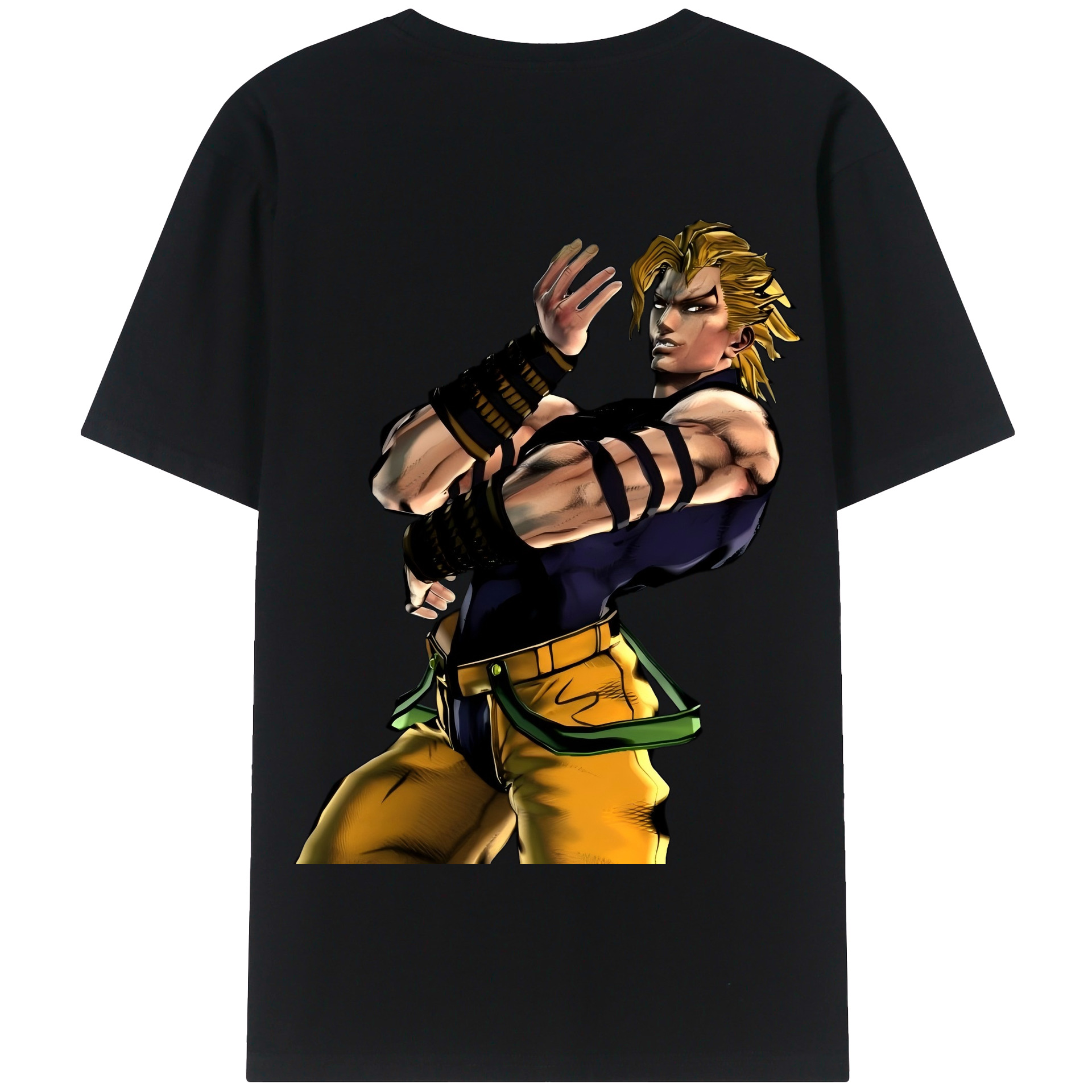 （画像用） ジョジョの奇妙な冒険 ディオ?ブランドー JoJo's Bizarre Adventure Dio Brando 綿100％半袖Tシャツ（背面プリント）