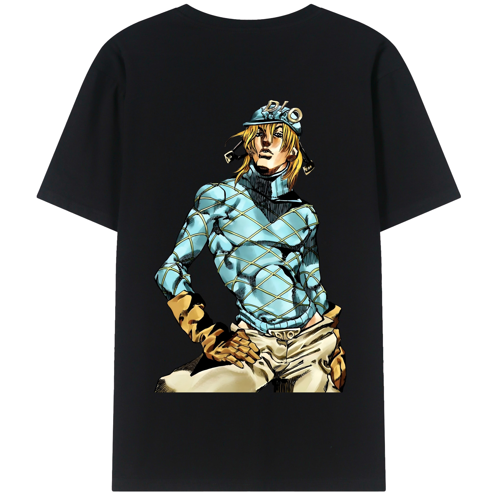 （画像用） ジョジョの奇妙な冒険 ディオ?ブランドー JoJo's Bizarre Adventure Dio Brando 綿100％半袖Tシャツ（背面プリント）