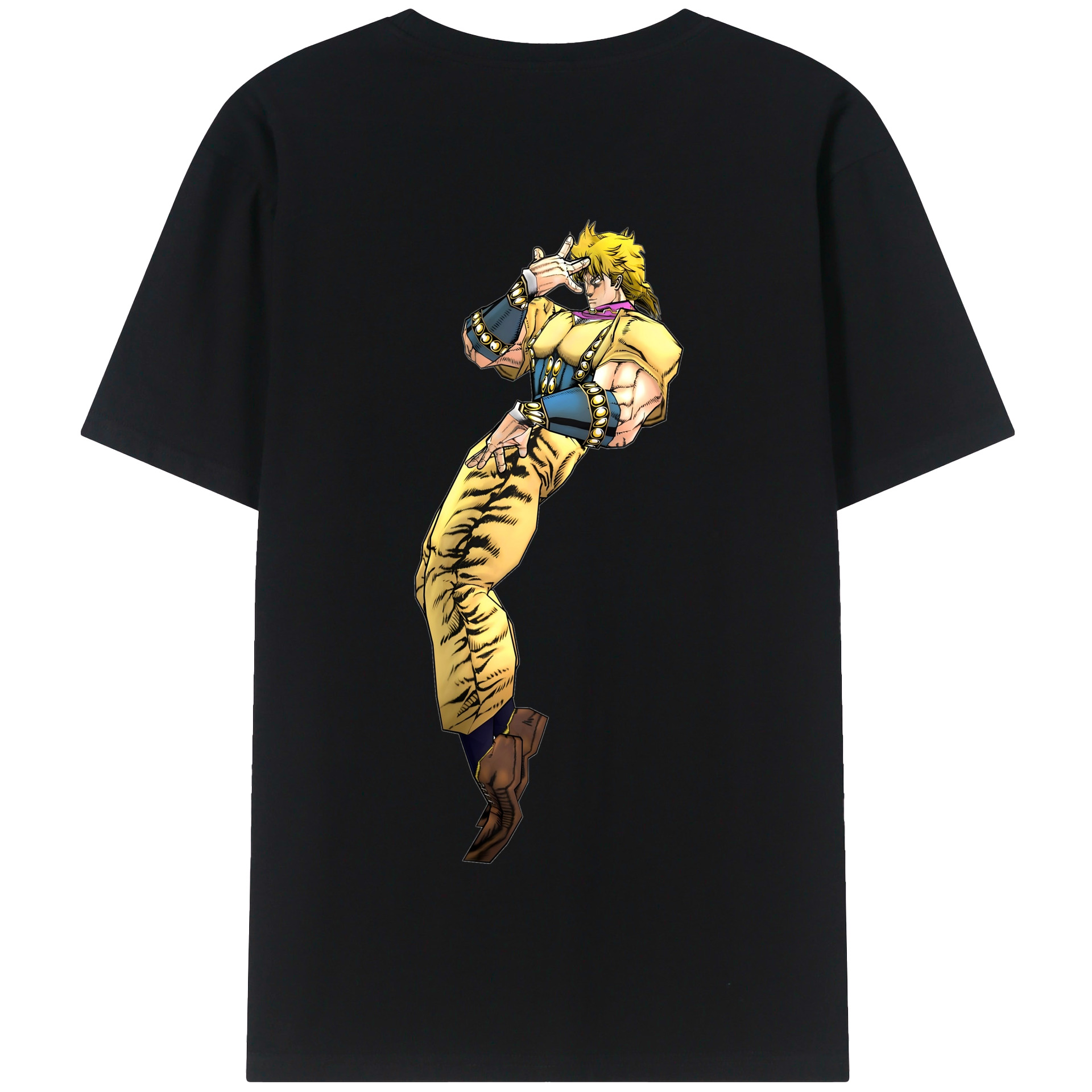 （画像用） ジョジョの奇妙な冒険 ディオ?ブランドー JoJo's Bizarre Adventure Dio Brando 綿100％半袖Tシャツ（背面プリント）