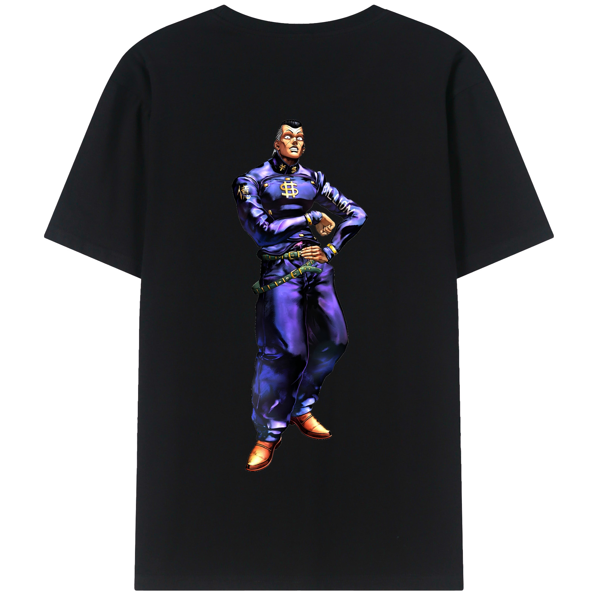 （画像用） ジョジョの奇妙な冒険 虹村億泰 にじむら おくやす JoJo's Bizarre Adventure Nijimura Okuyasu 綿100％半袖Tシャツ（背面プリント）