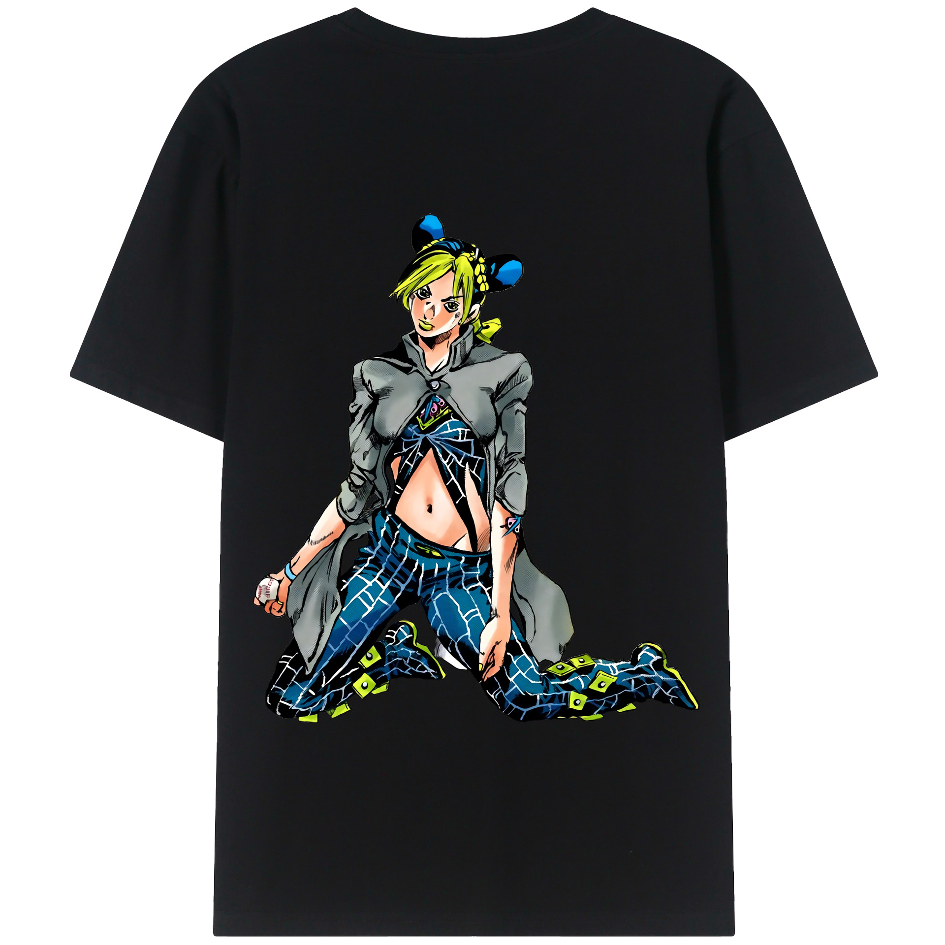 （画像用） "ジョジョの奇妙な冒険 くうじょう ジョリーン JoJo's Bizarre Adventure Jolyne Cujoh " 綿100％半袖Tシャツ（背面プリント）