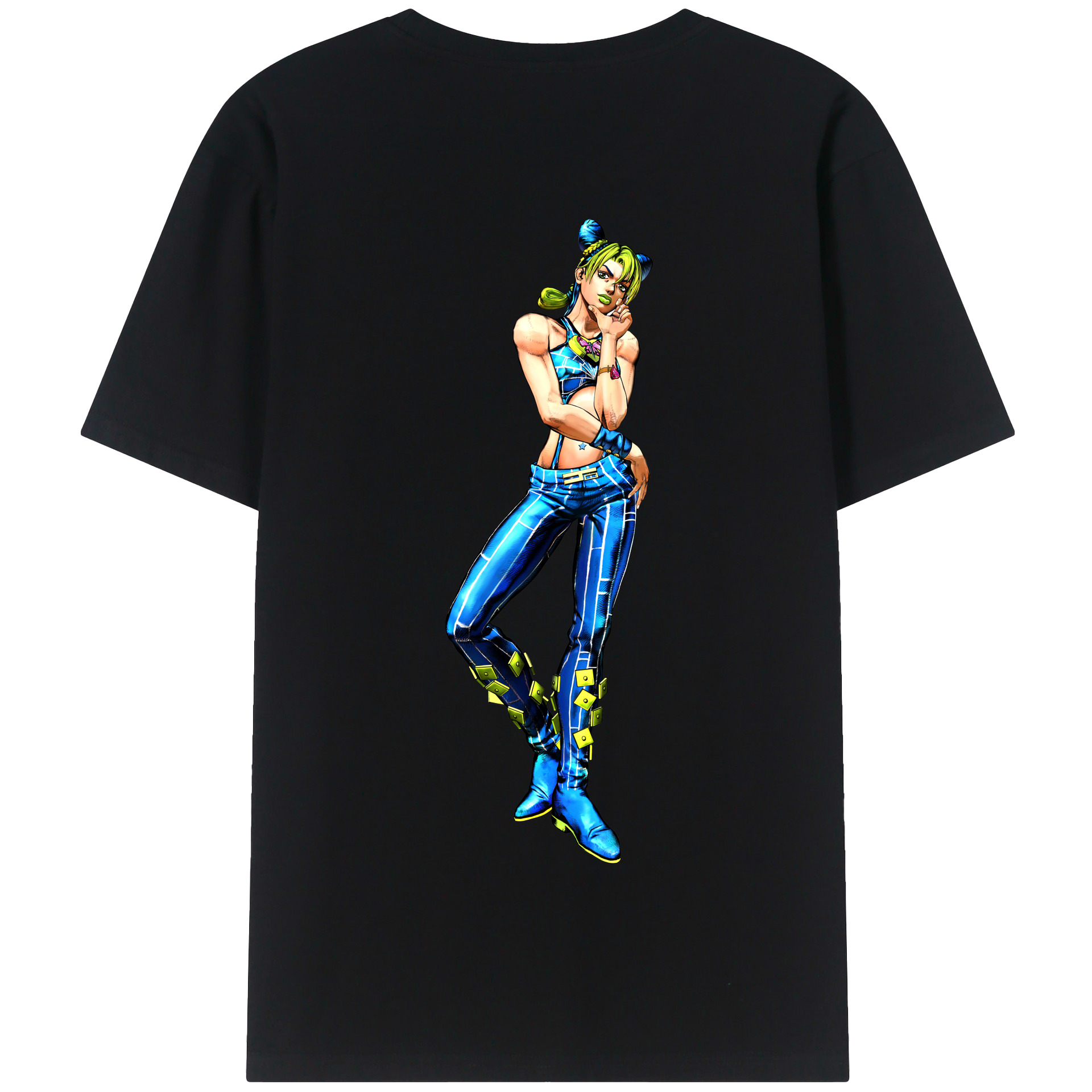 （画像用） "ジョジョの奇妙な冒険 くうじょう ジョリーン JoJo's Bizarre Adventure Jolyne Cujoh " 綿100％半袖Tシャツ（背面プリント）