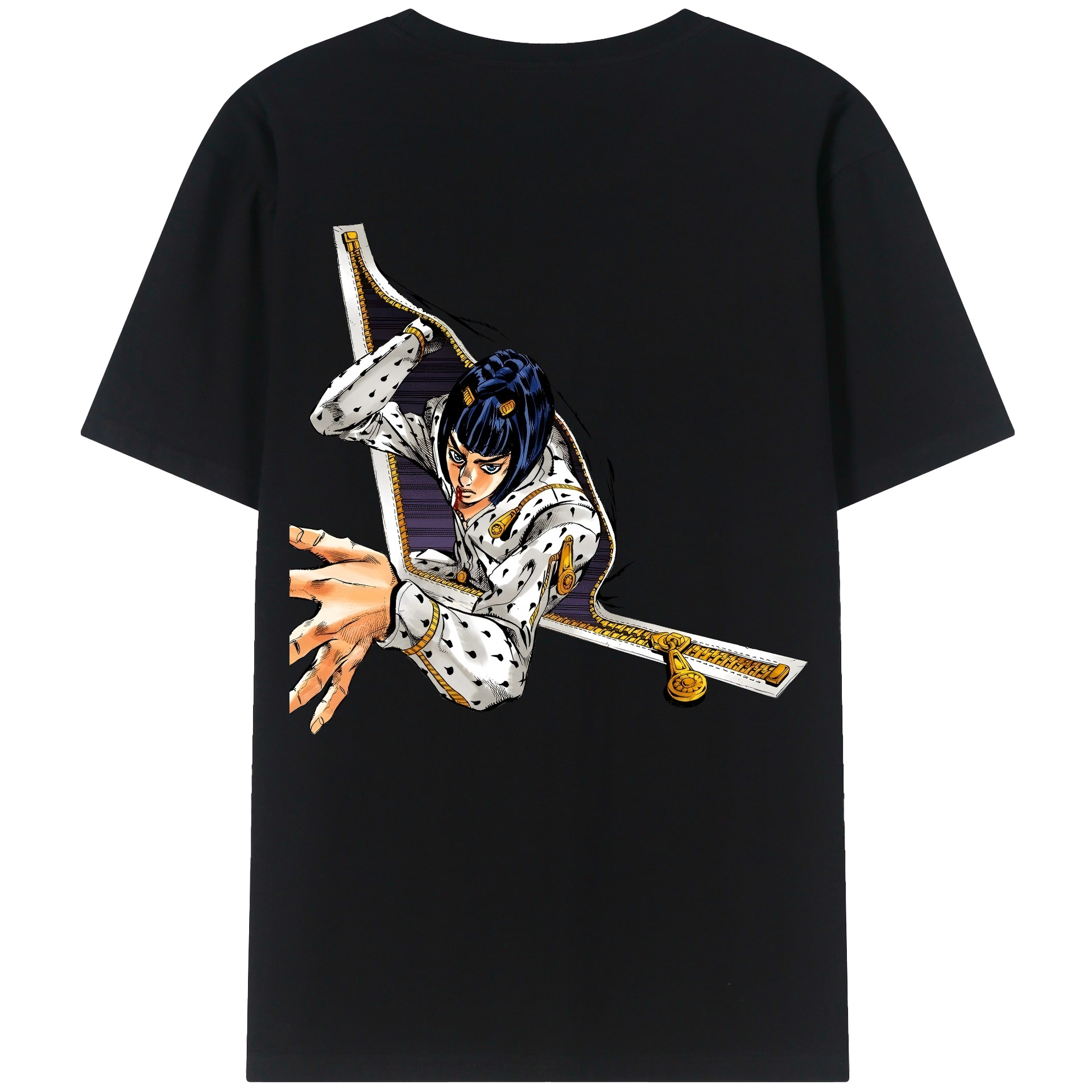 （画像用） ジョジョの奇妙な冒険 ブローノ?ブチャラティ JoJo's Bizarre Adventure Bruno Bucciarati 綿100％半袖Tシャツ（背面プリント）